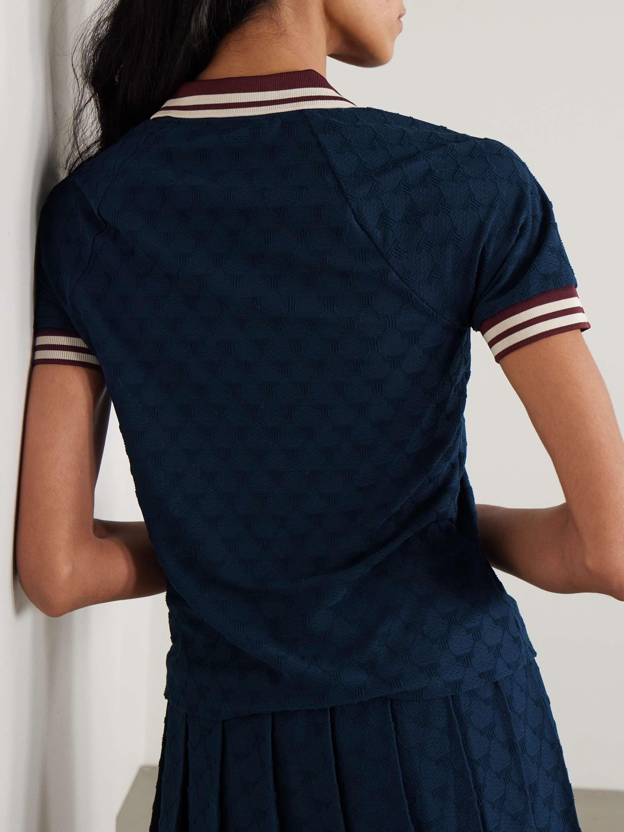 Striped terry-jacquard polo shirt view
