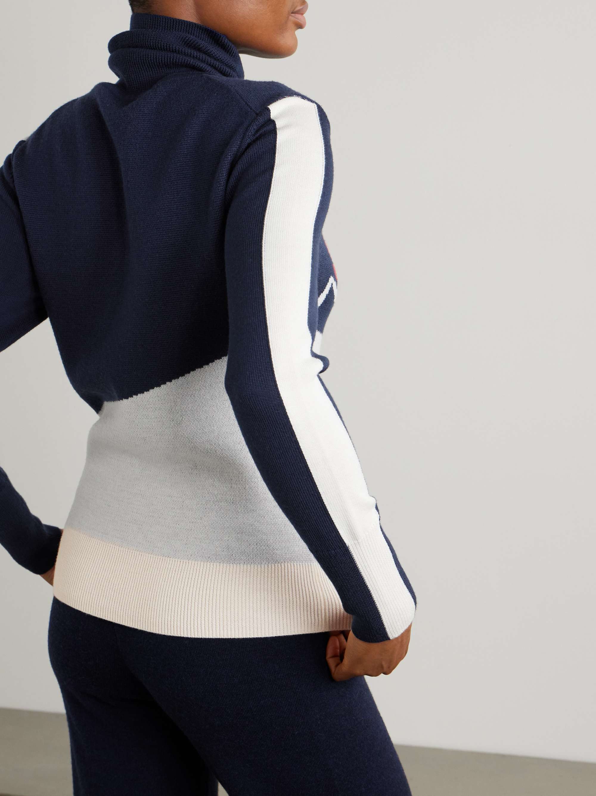 AfterSki intarsia merino wool turtleneck sweater view