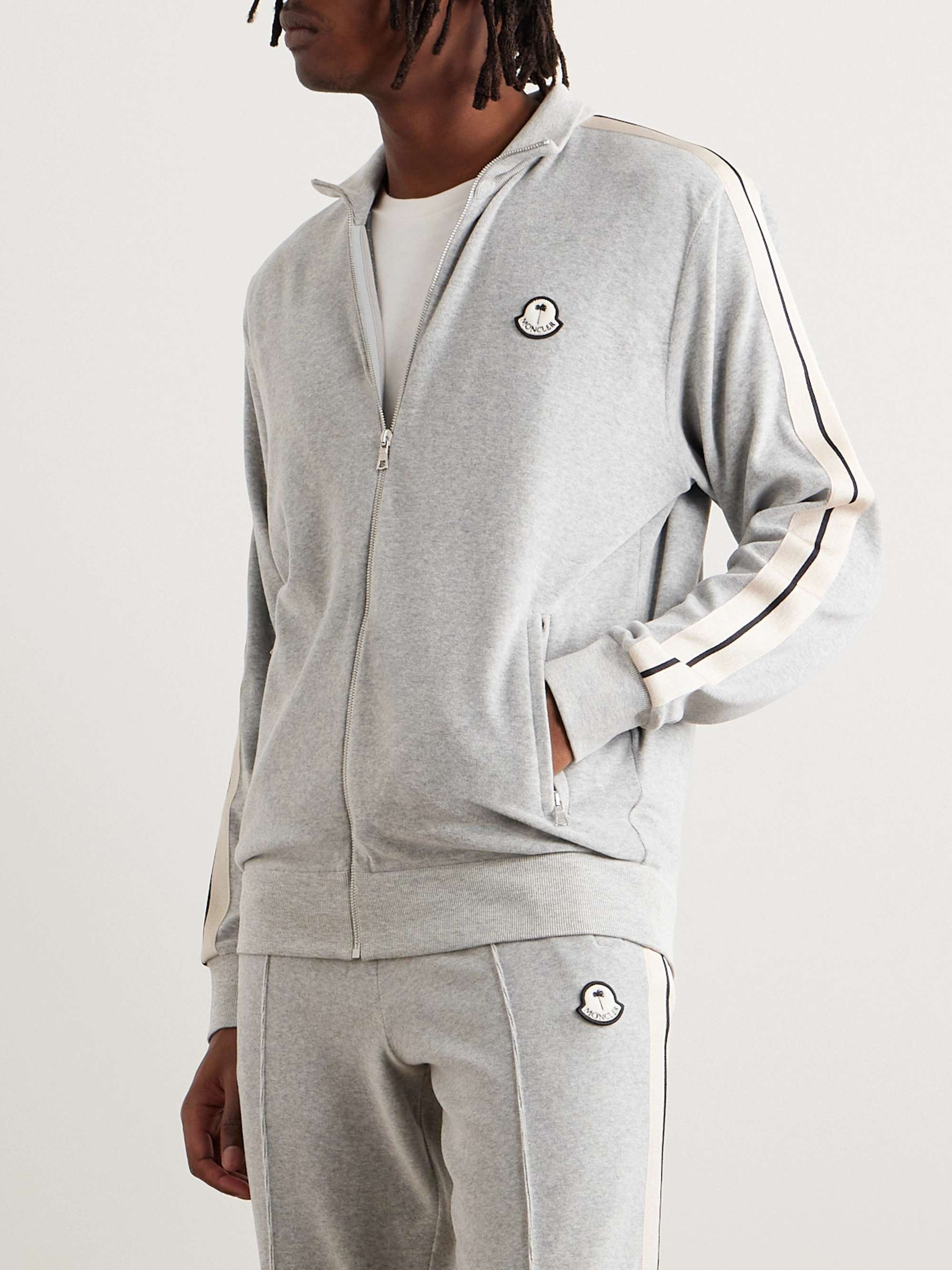 + Palm Angels Logo-Appliquéd Chenille Track Jacket view