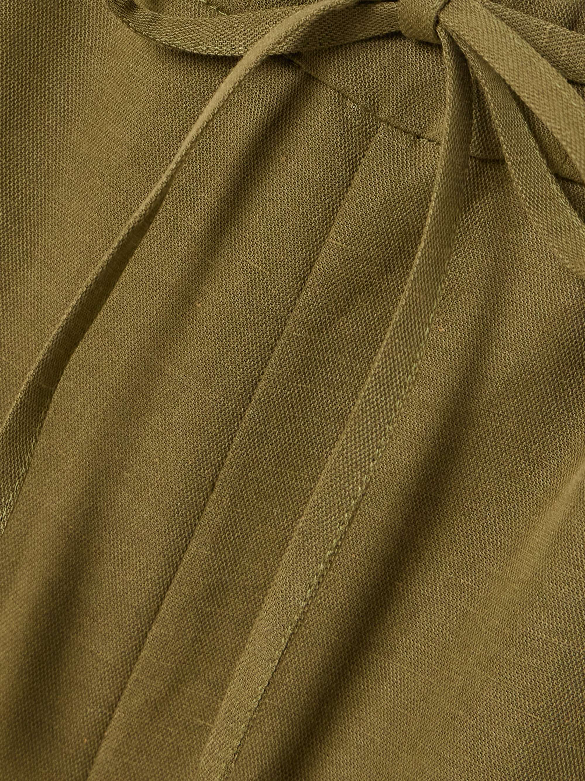 Linen and TENCEL™ Lyocell-blend straight-leg pants view