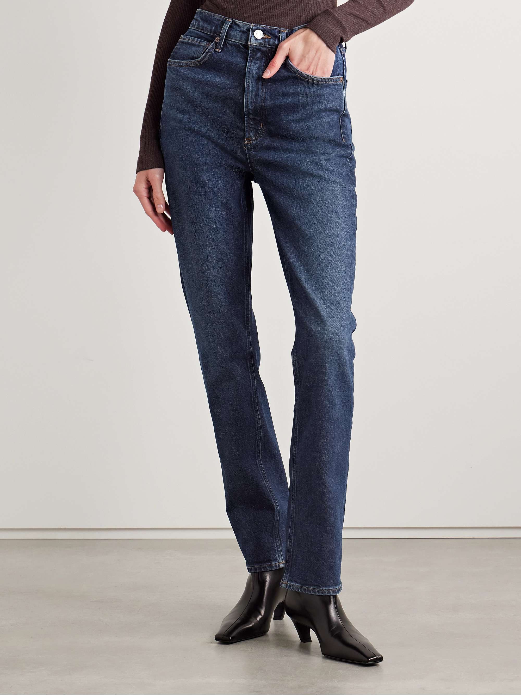 High Rise Stovepipe straight-leg organic jeans view