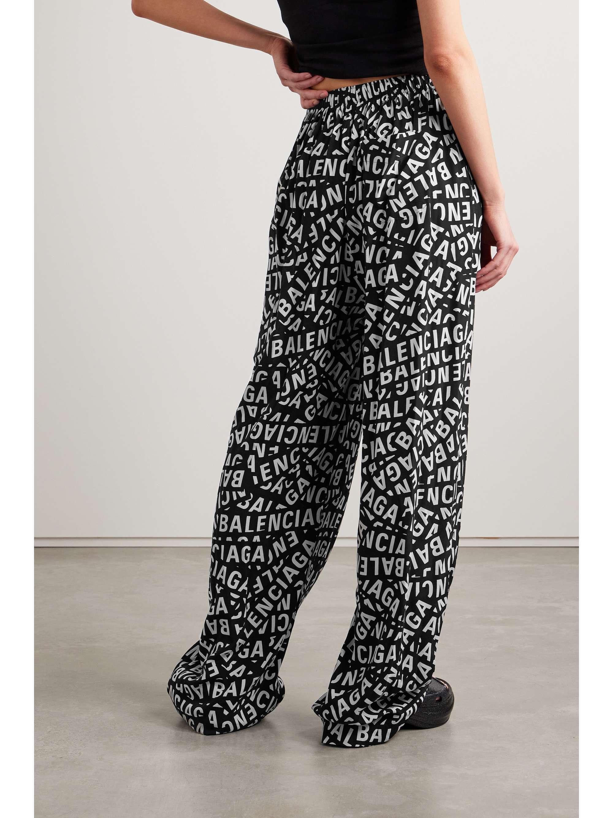 Printed poplin pajama pants view