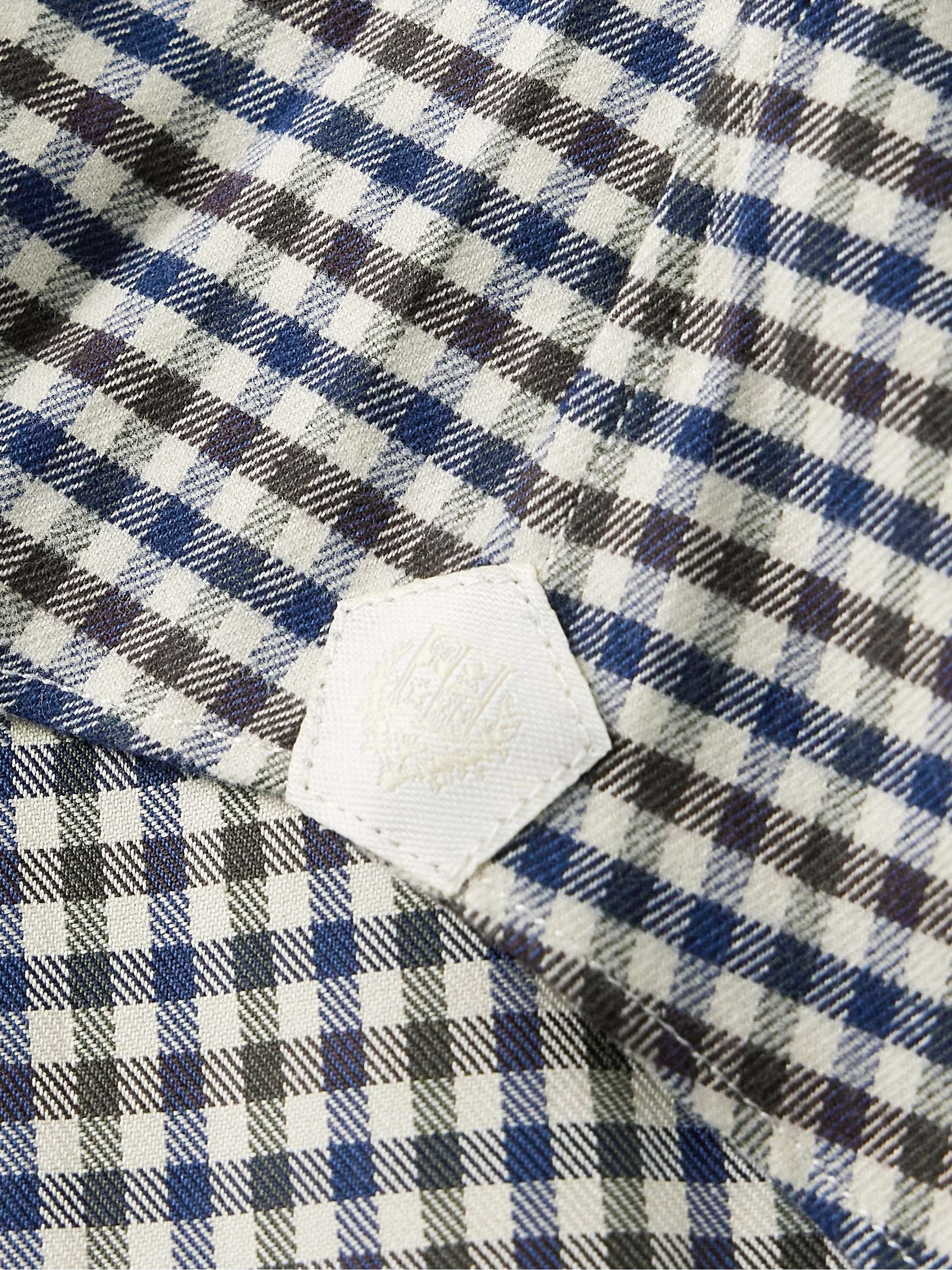 Logo-Appliquéd Checked Cotton-Flannel Shirt view