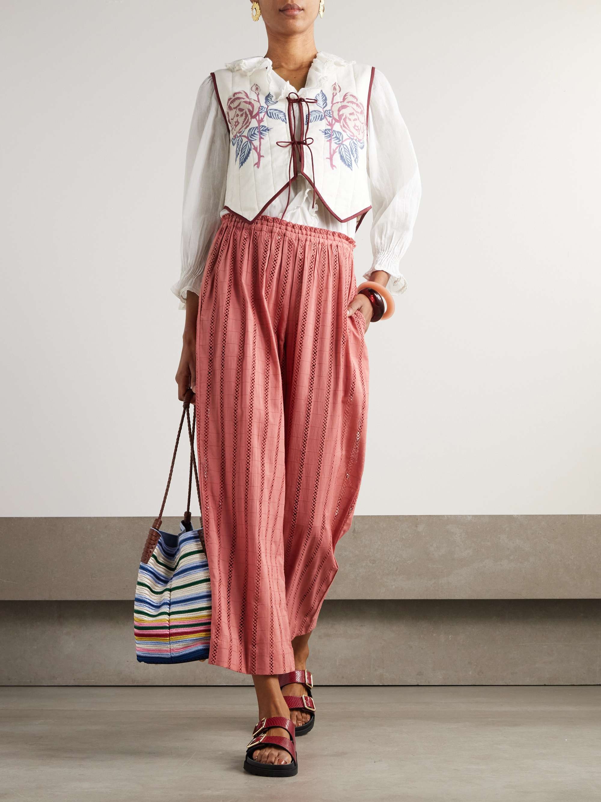 Otto Rouge embroidered cotton pants view