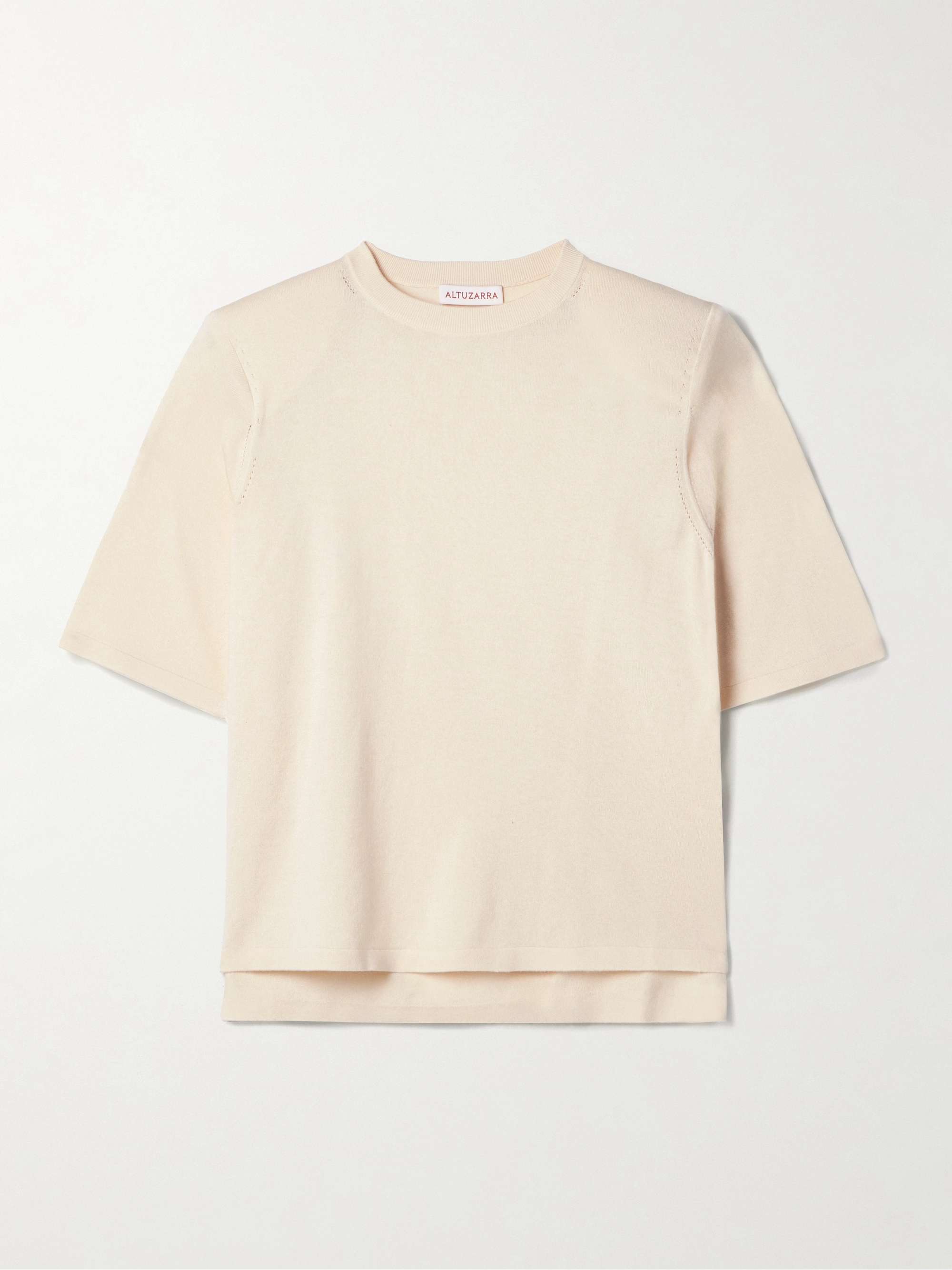 Lilou oversized silk and cotton-blend jersey T-shirt view
