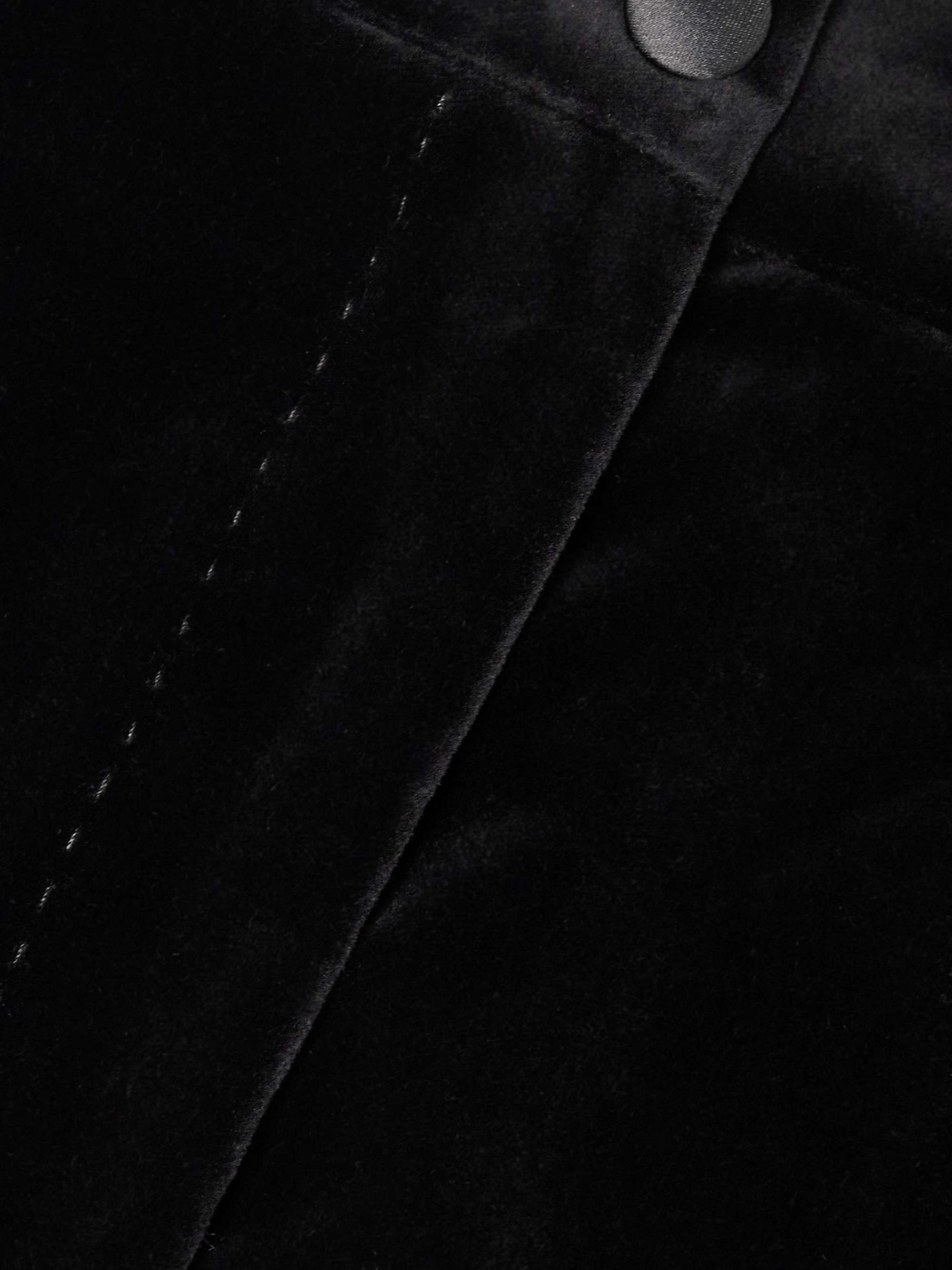Satin-trimmed cotton-blend velvet shorts view