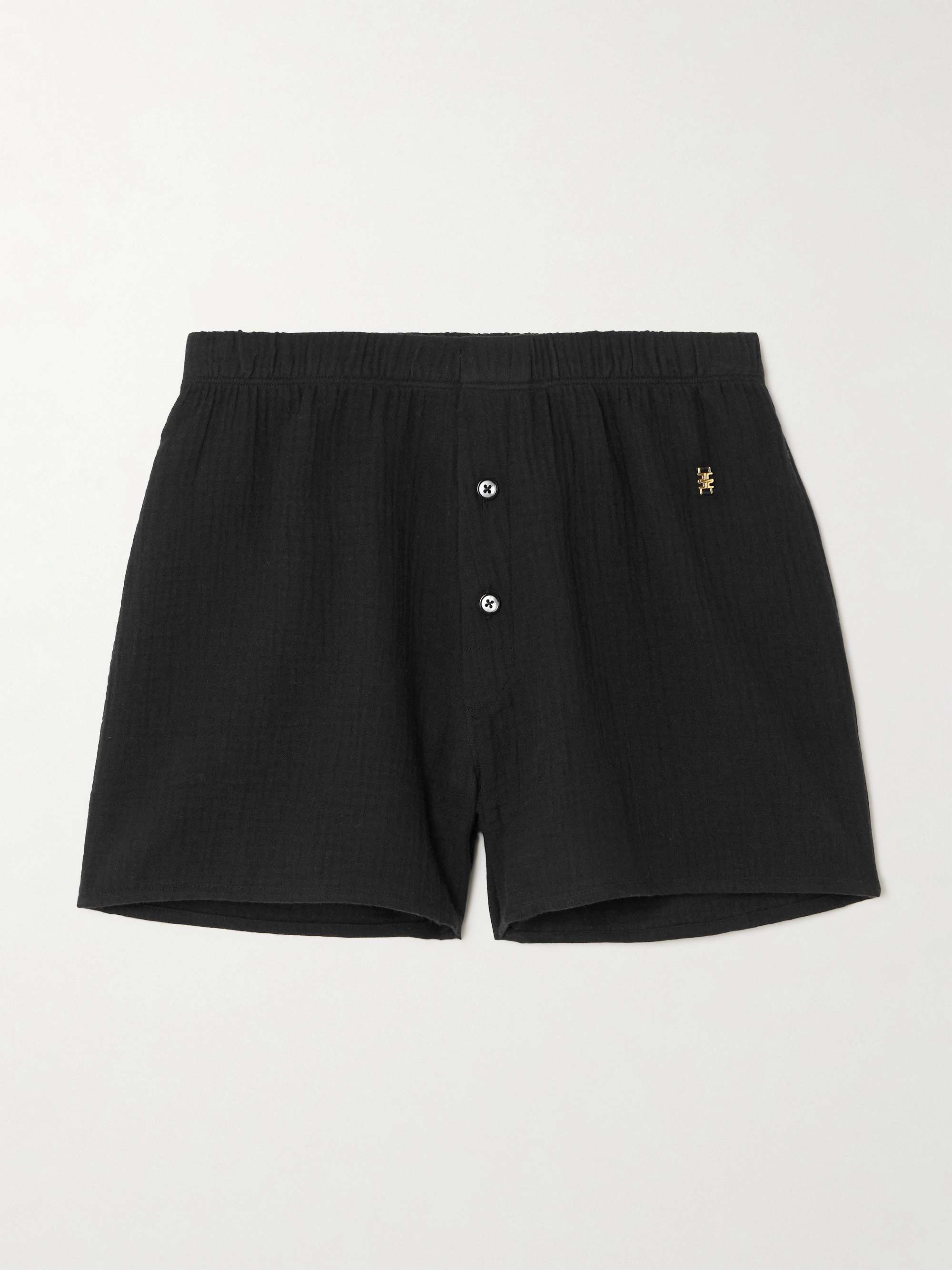 Jude embellished cotton-gauze shorts view