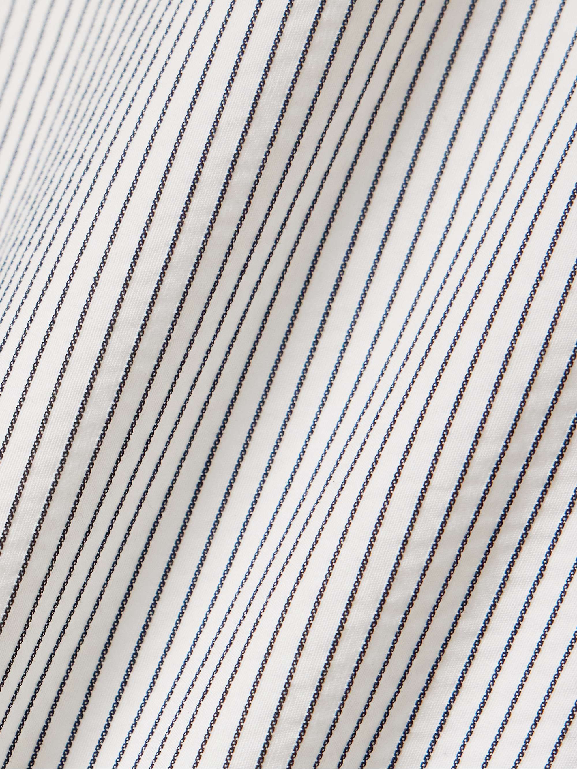 Embroidered striped cotton shirt view