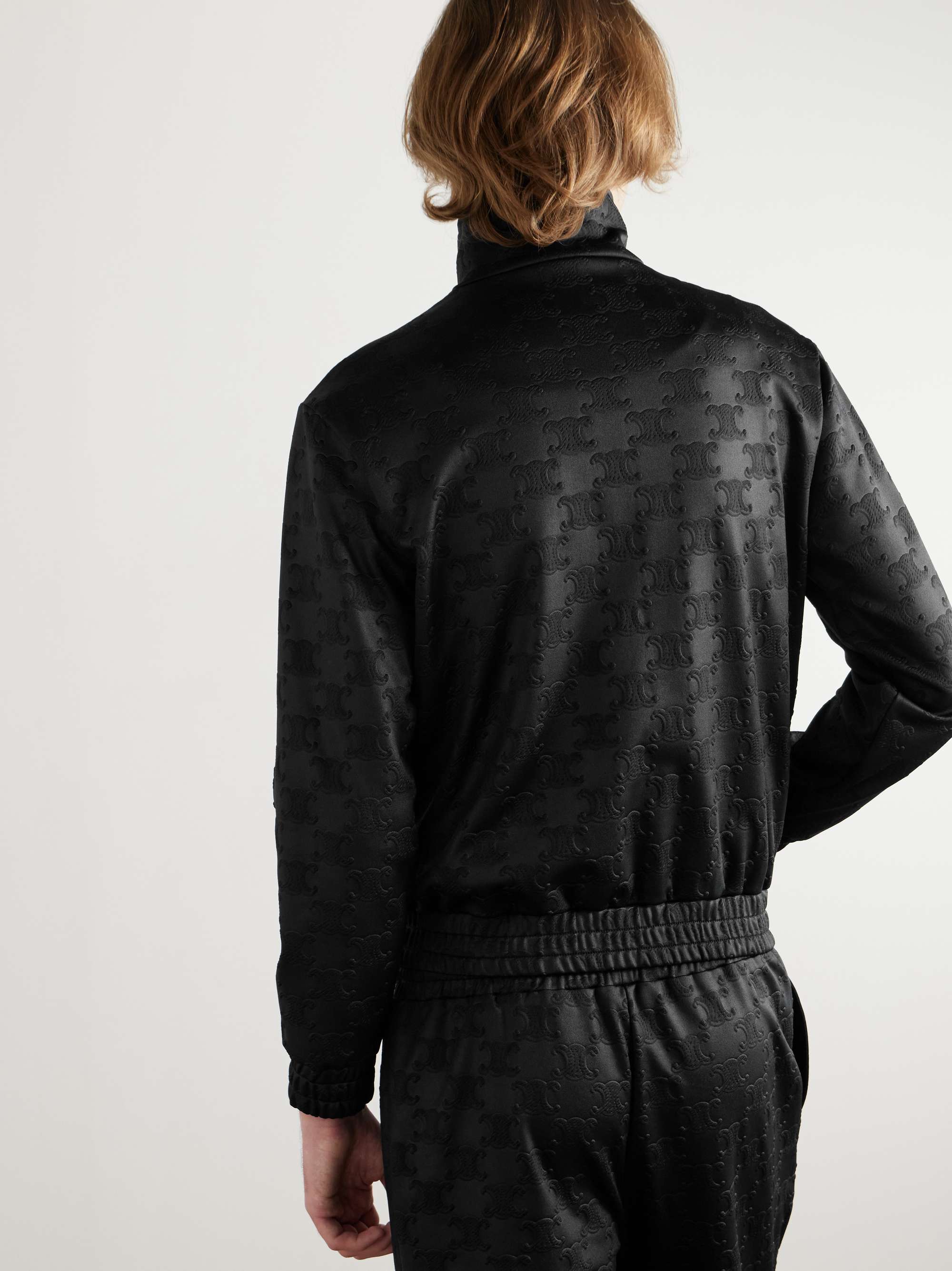 Logo-Jacquard Tech-Jersey Track Jacket view