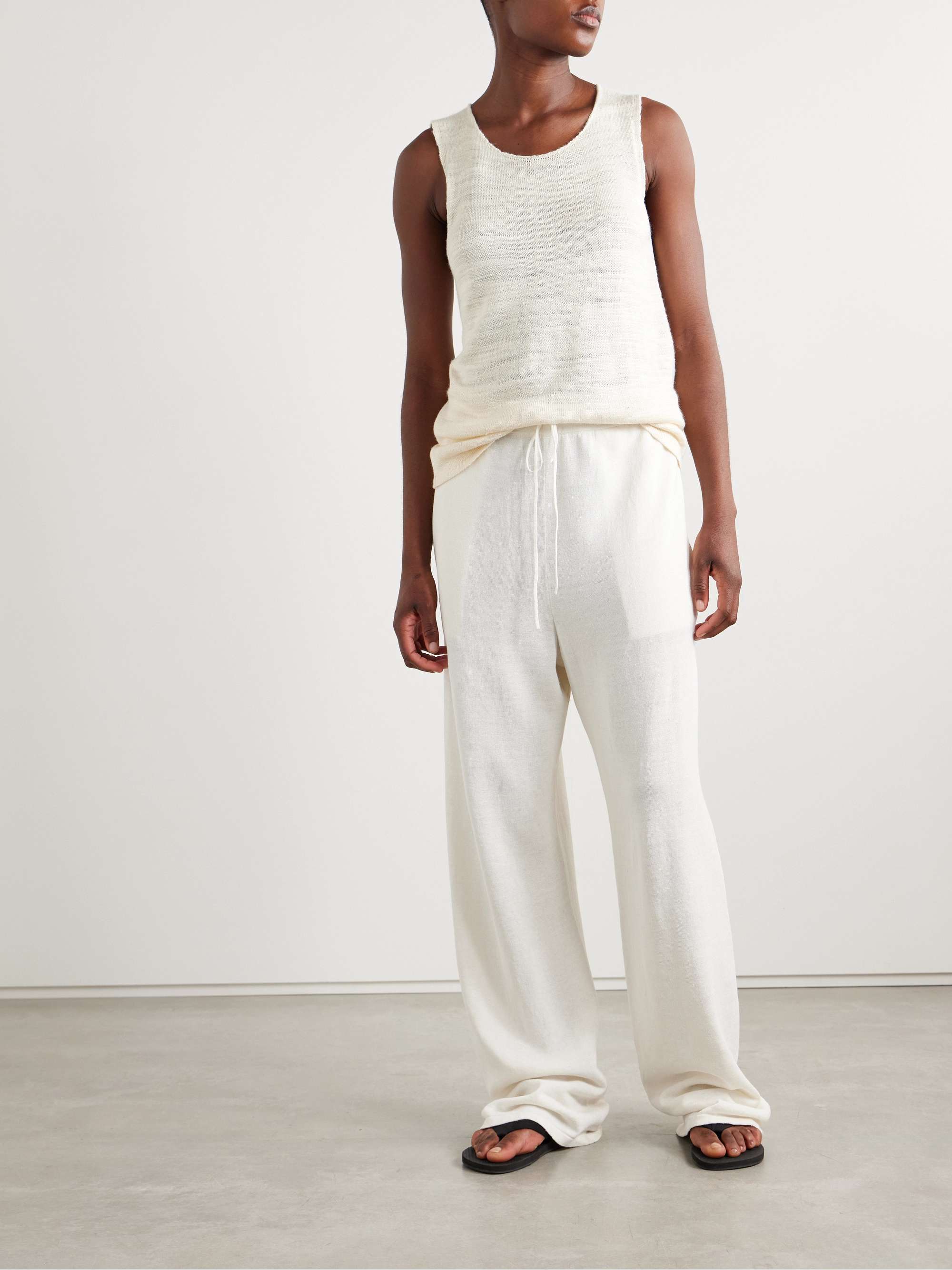 Jory linen-blend wide-leg pants view