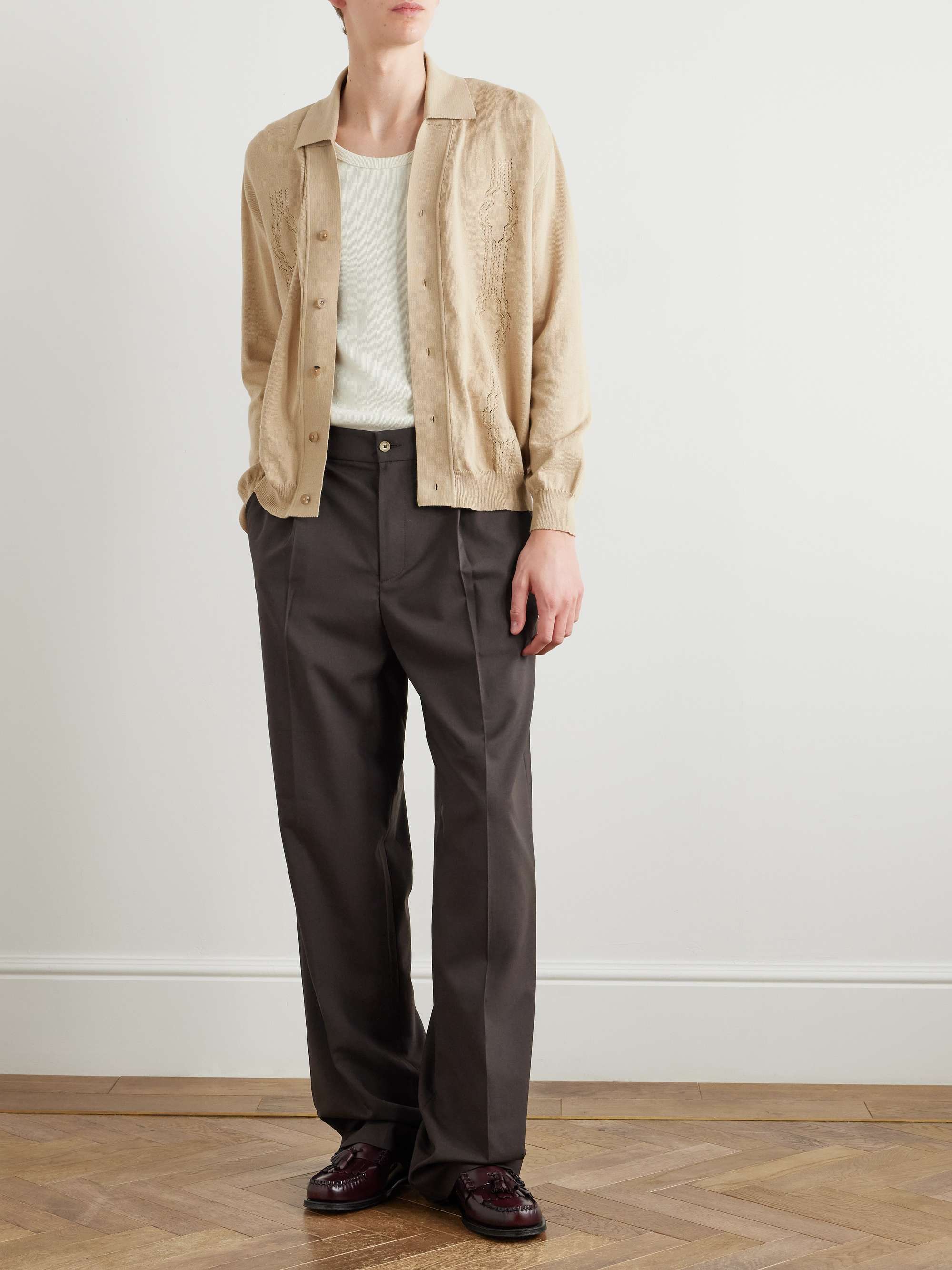 Pointelle-Knit Cotton Cardigan view