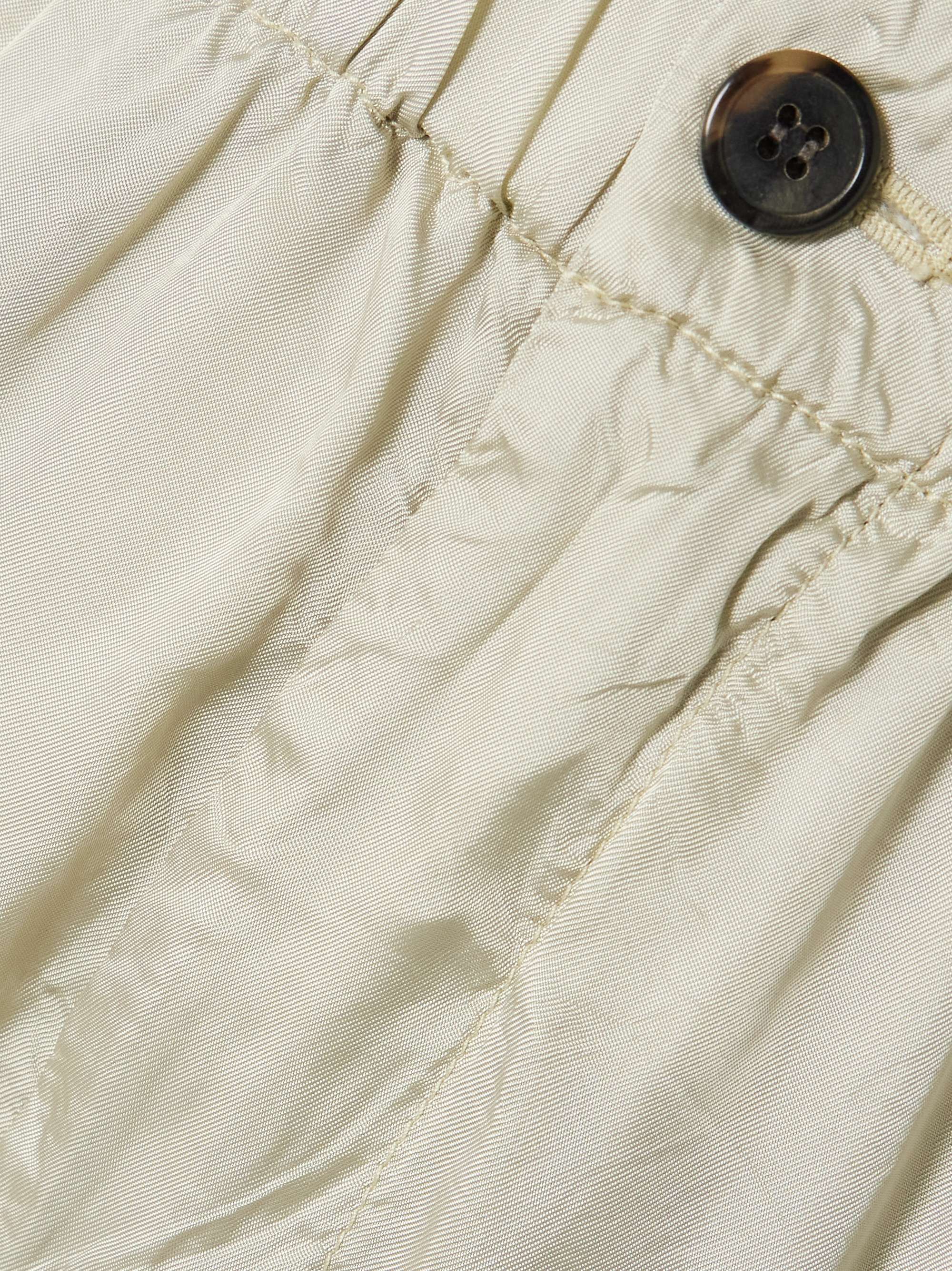 Paneled satin-twill wide-leg pants view