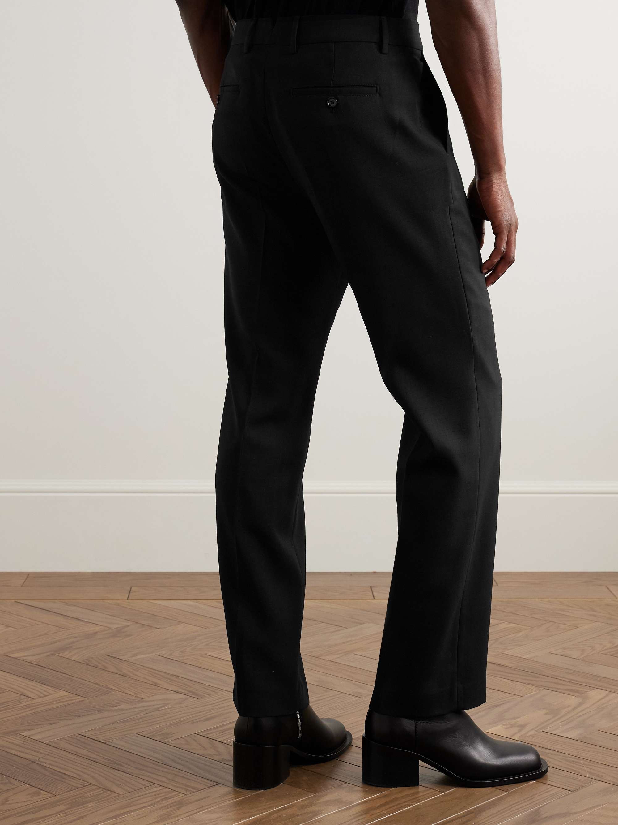 Straight-Leg Virgin Wool-Gabardine Trousers view