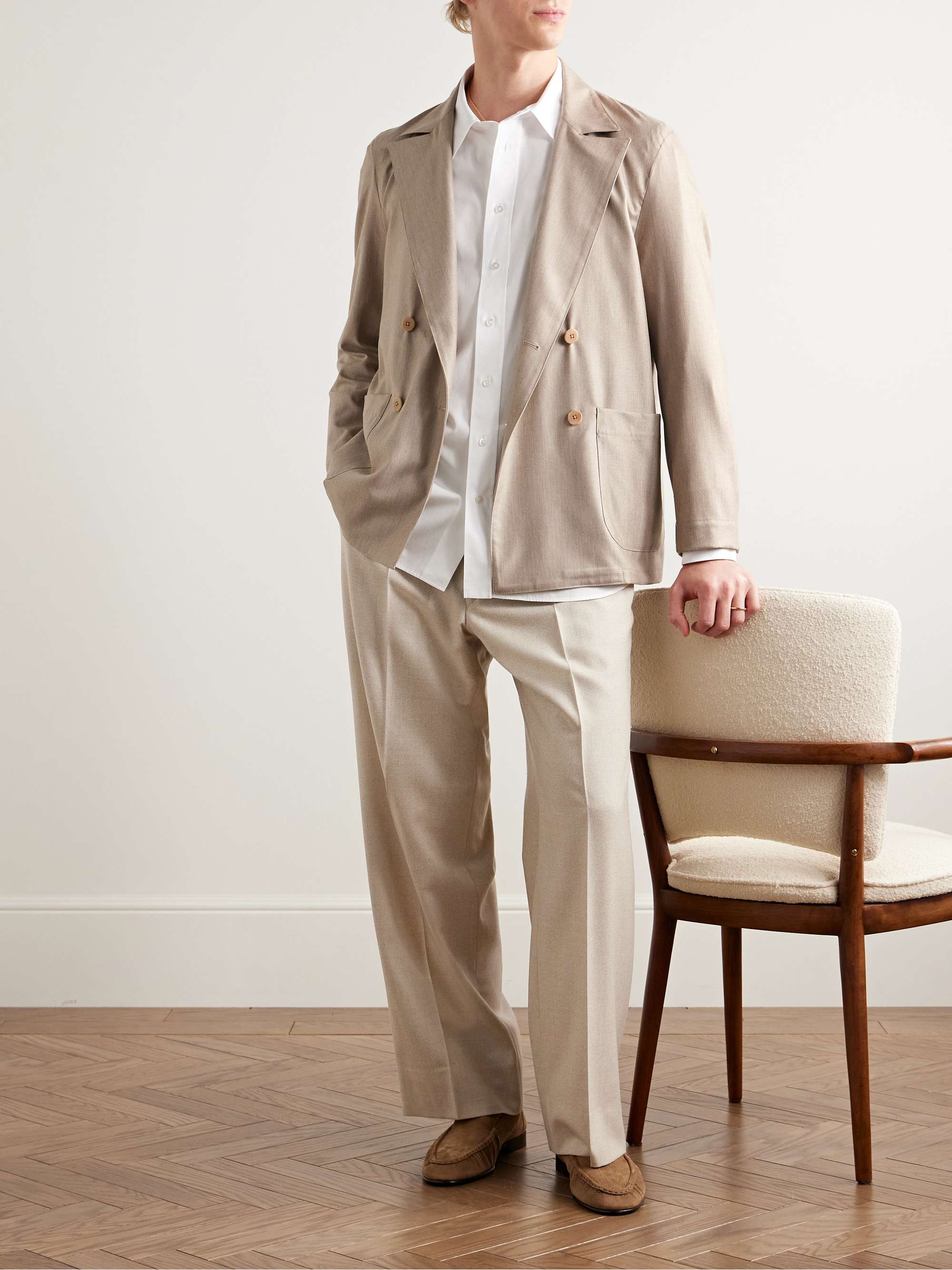 Double-Breasted Cashmere Suit Jacket view