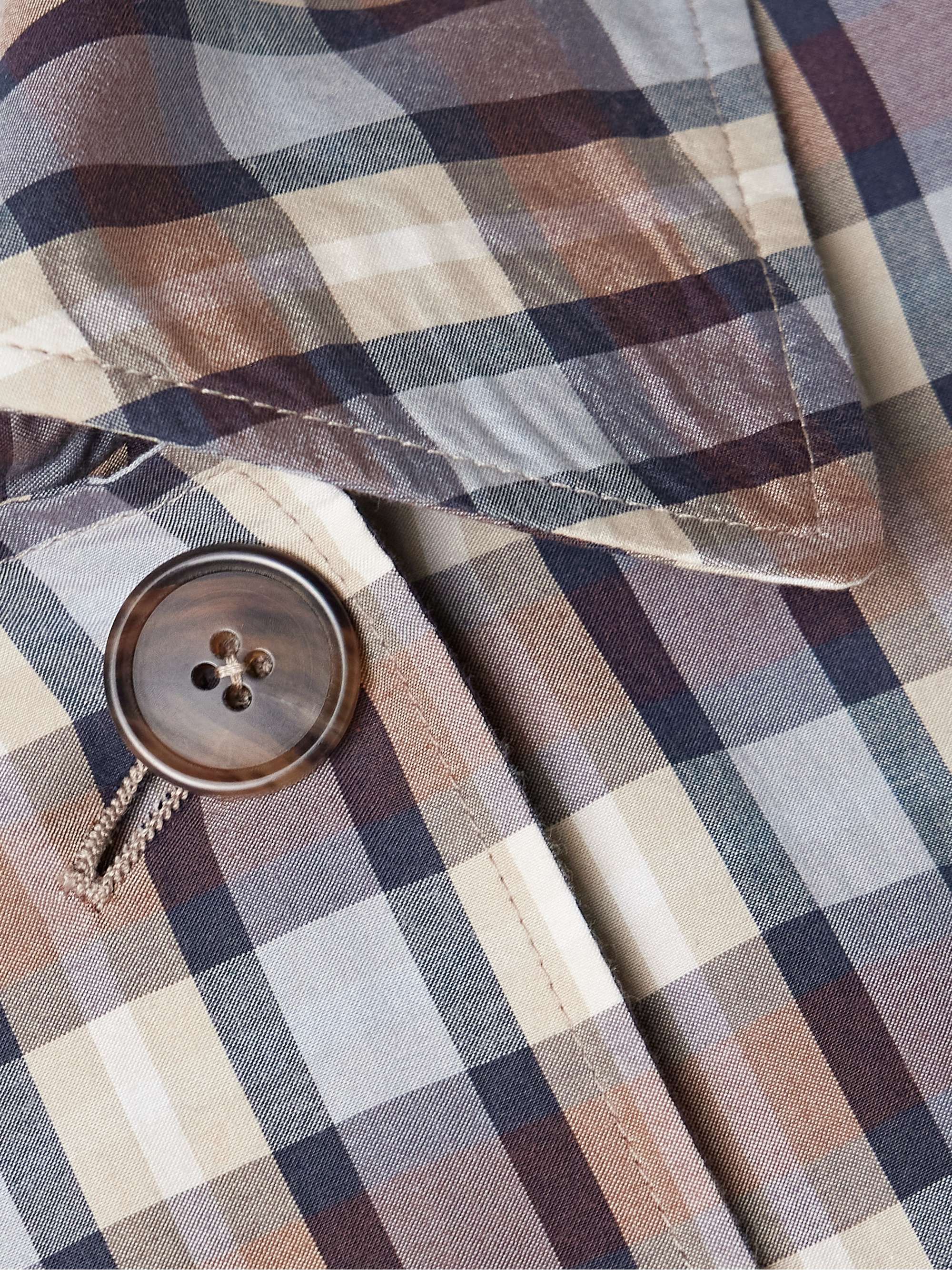 Tavishina checked silk and cotton-blend poplin coat view