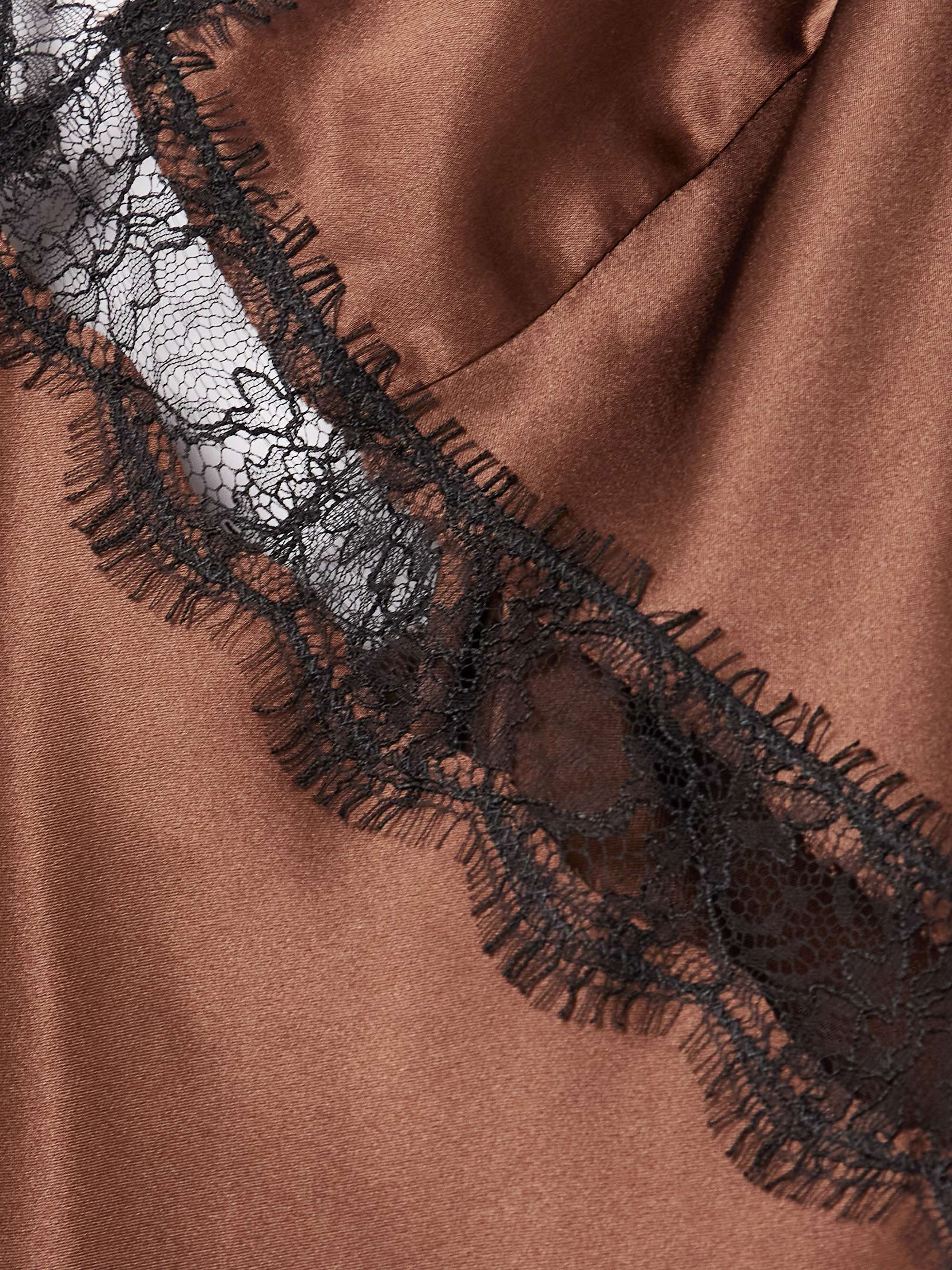 Lace-trimmed silk-satin maxi dress view
