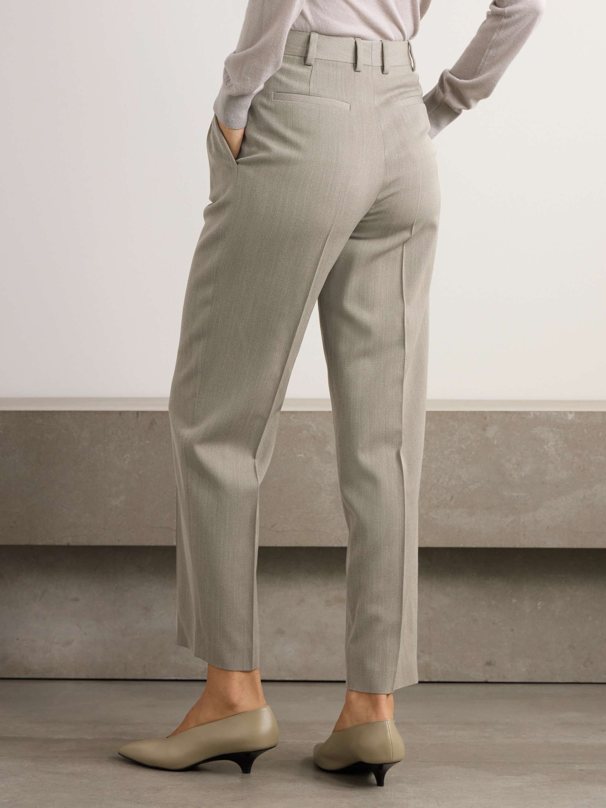 Hudson cropped pleated wool tapered pants view