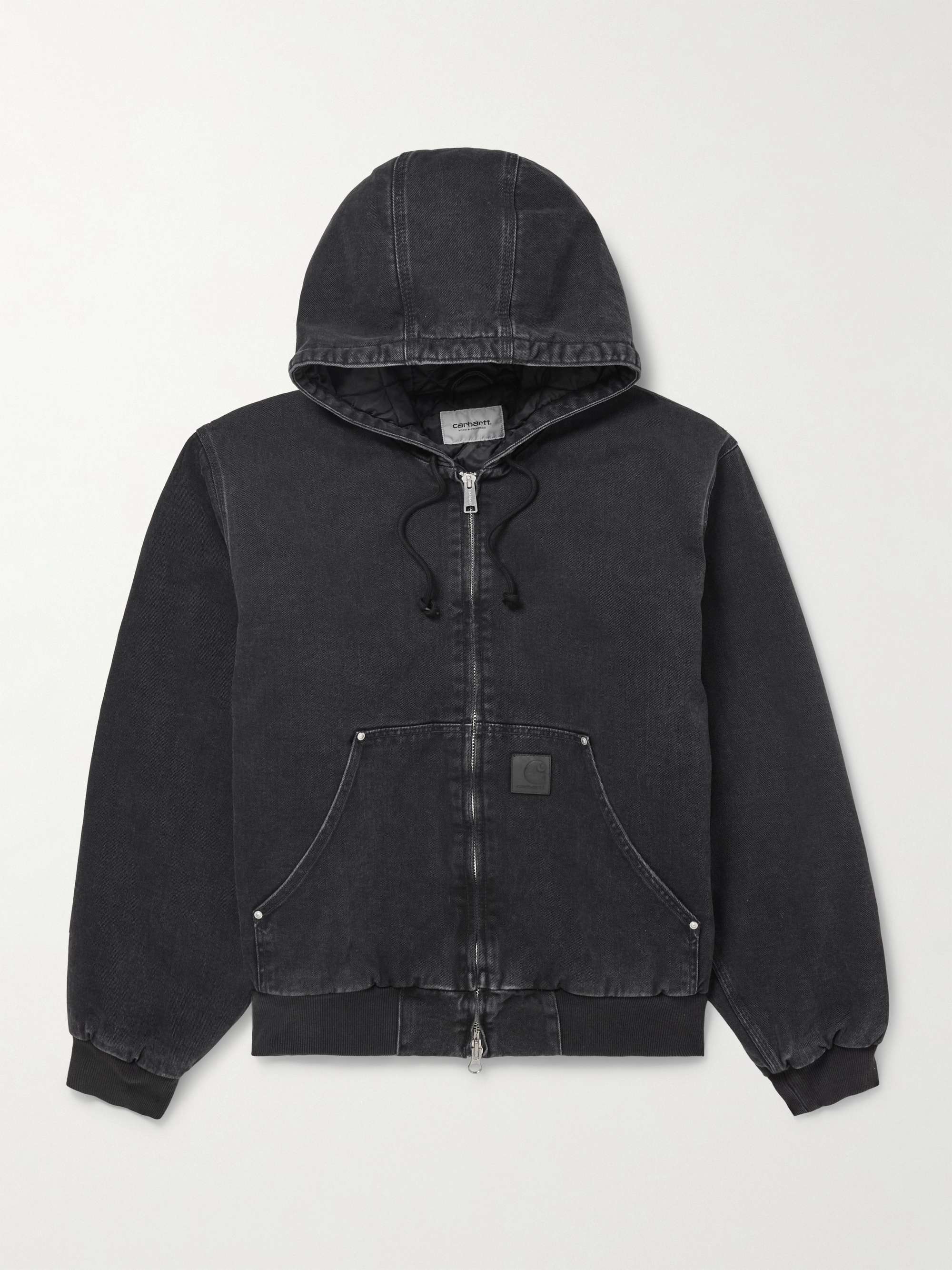 OG Active Rivet Logo-Appliquéd Organic Denim Hooded Jacket view
