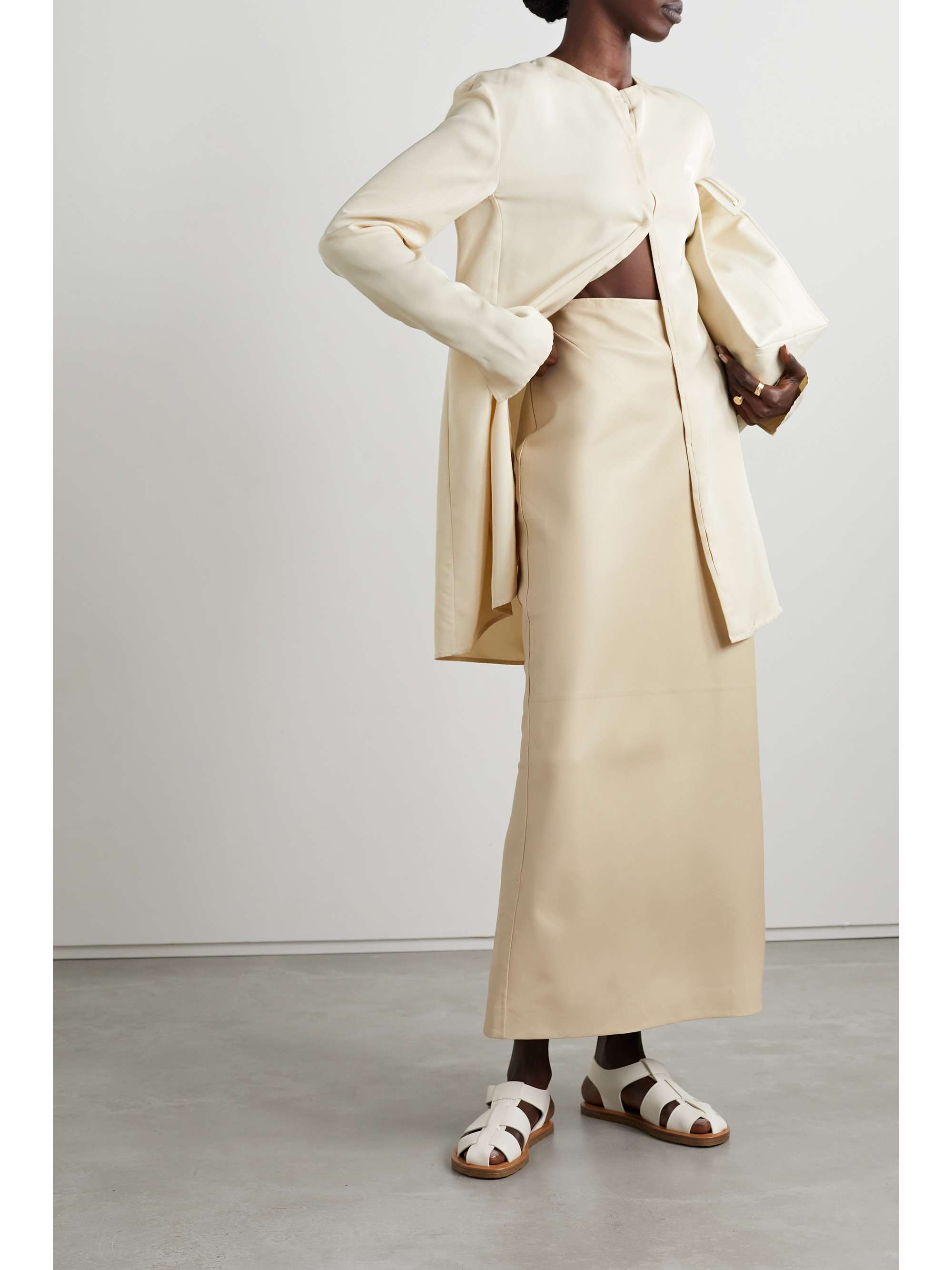 Berth leather maxi skirt view