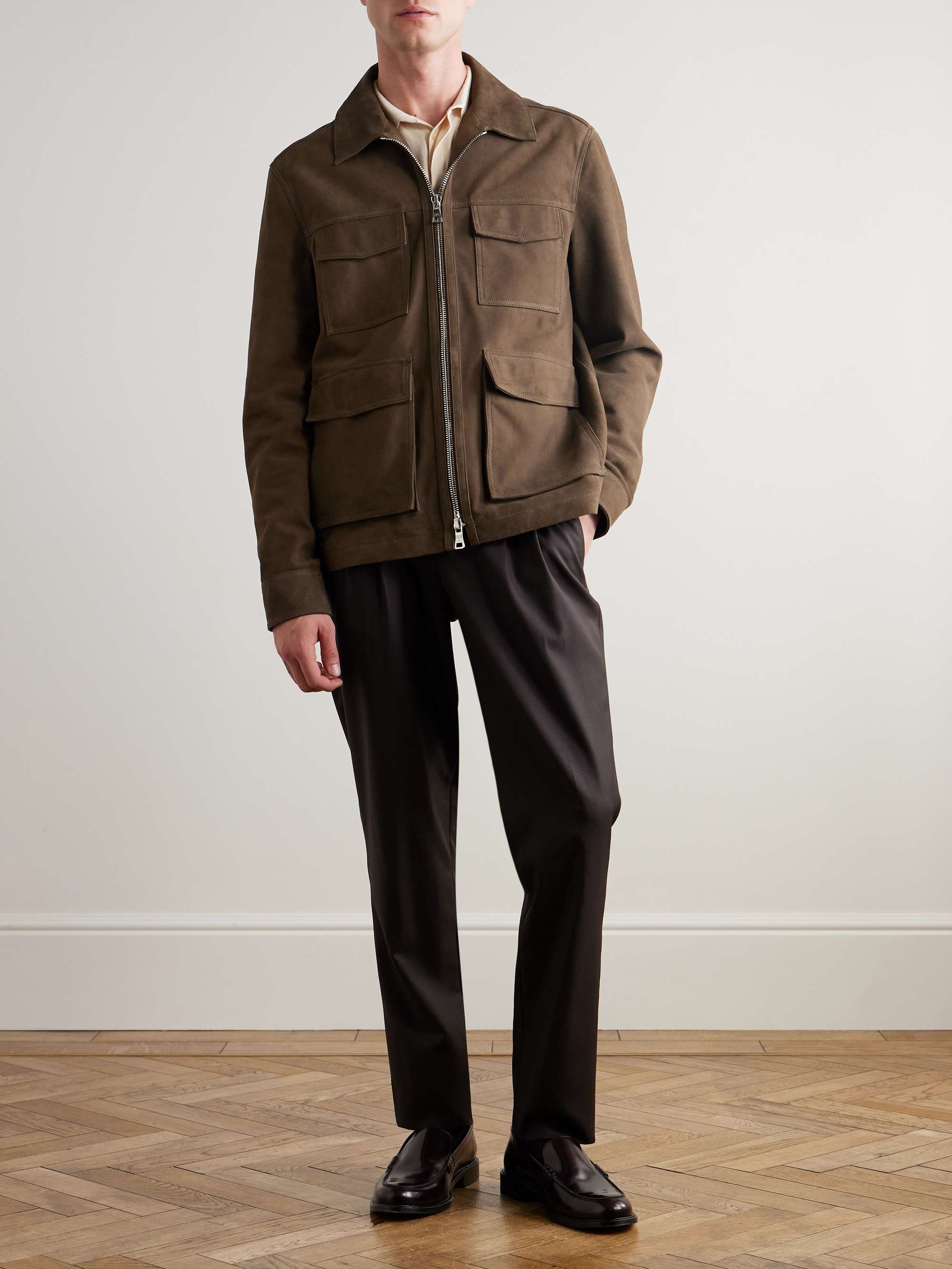 Steve Tapered Pleated Wool-Twill Suit Trousers view