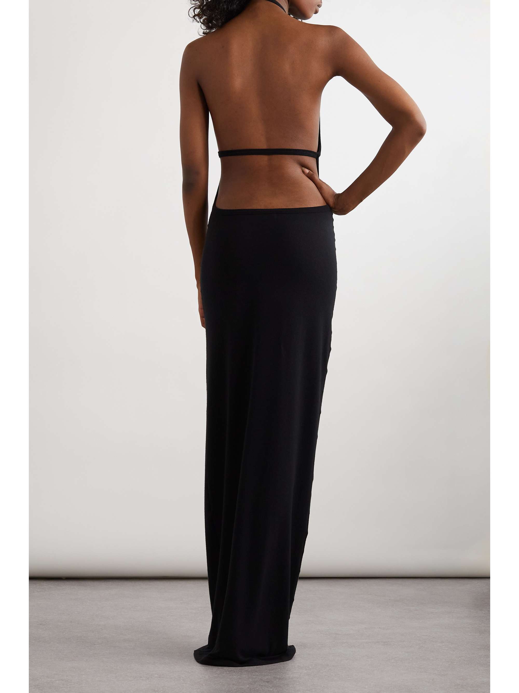 Open-back stretch-jersey halterneck maxi dress view