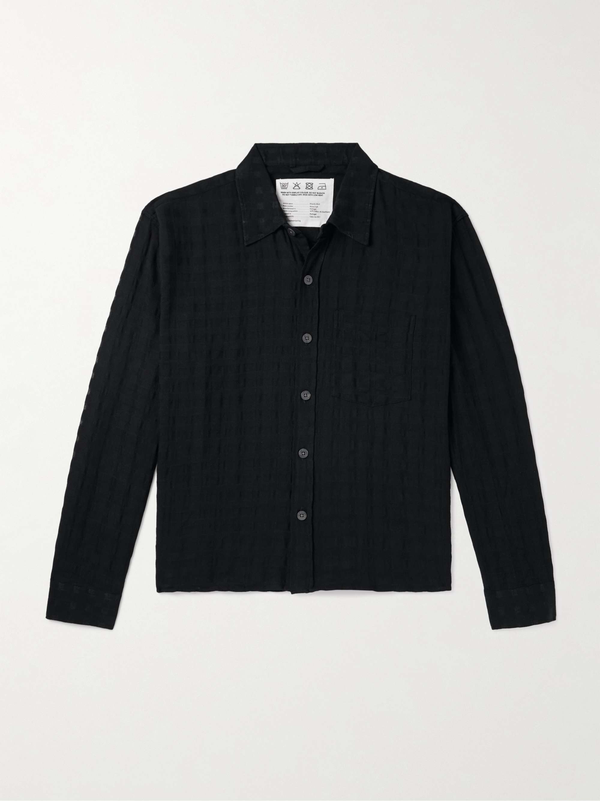 Checked Cotton-Blend Jacquard Shirt view