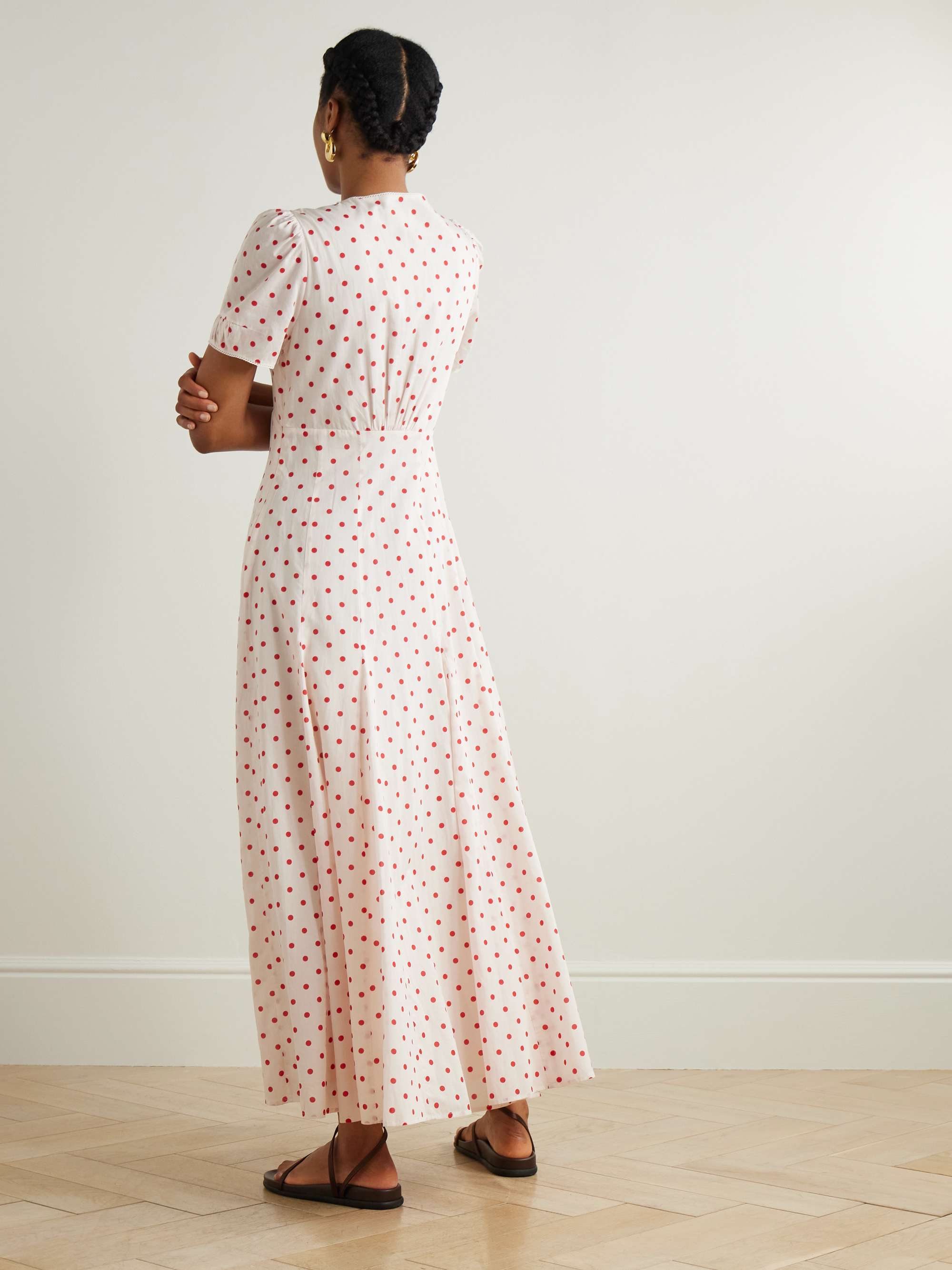 Paloma polka-dot TENCEL™ Lyocell and cotton-blend voile maxi dress view