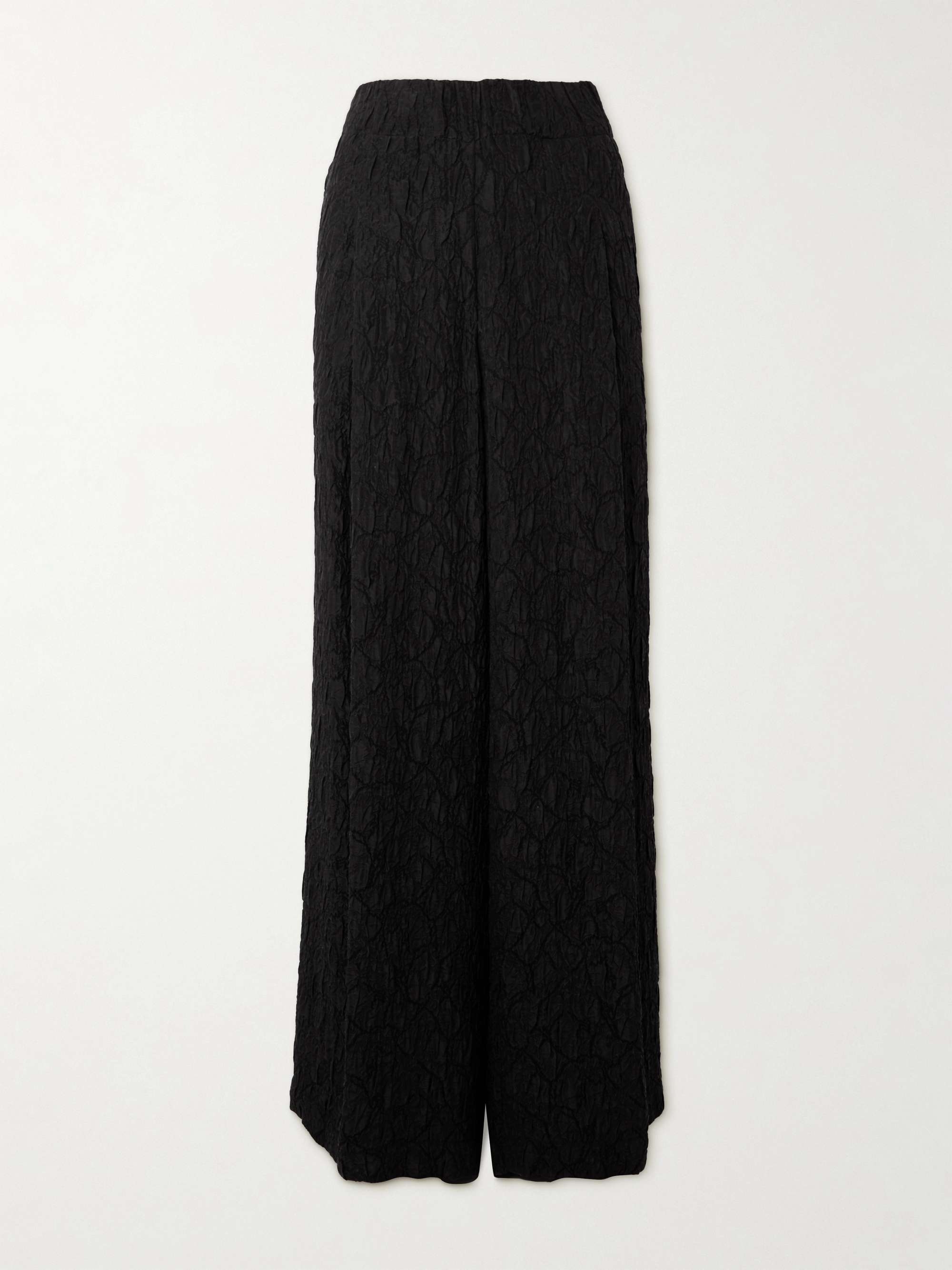 Textured woven wide-leg pants view