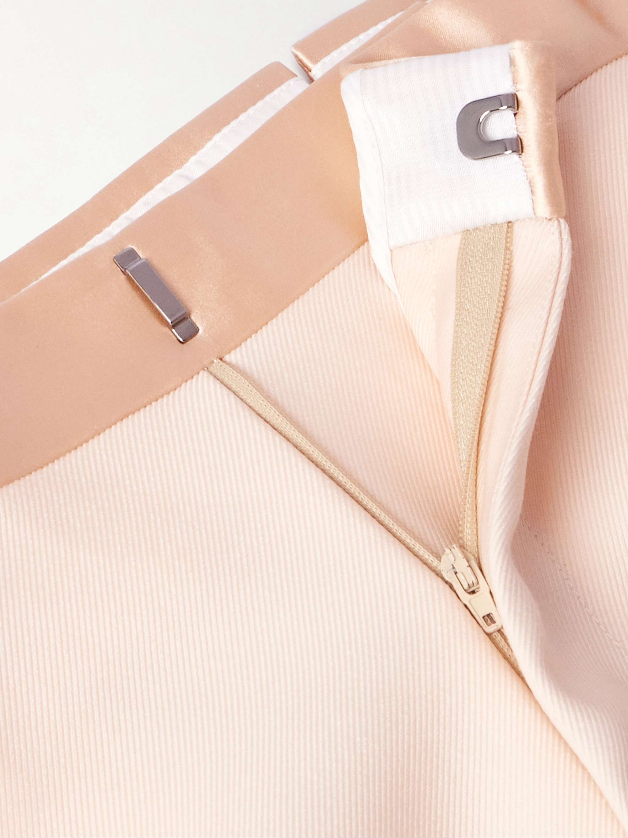 Tapered Satin-Trimmed Wool and Silk-Blend Twill Tuxedo Trousers view
