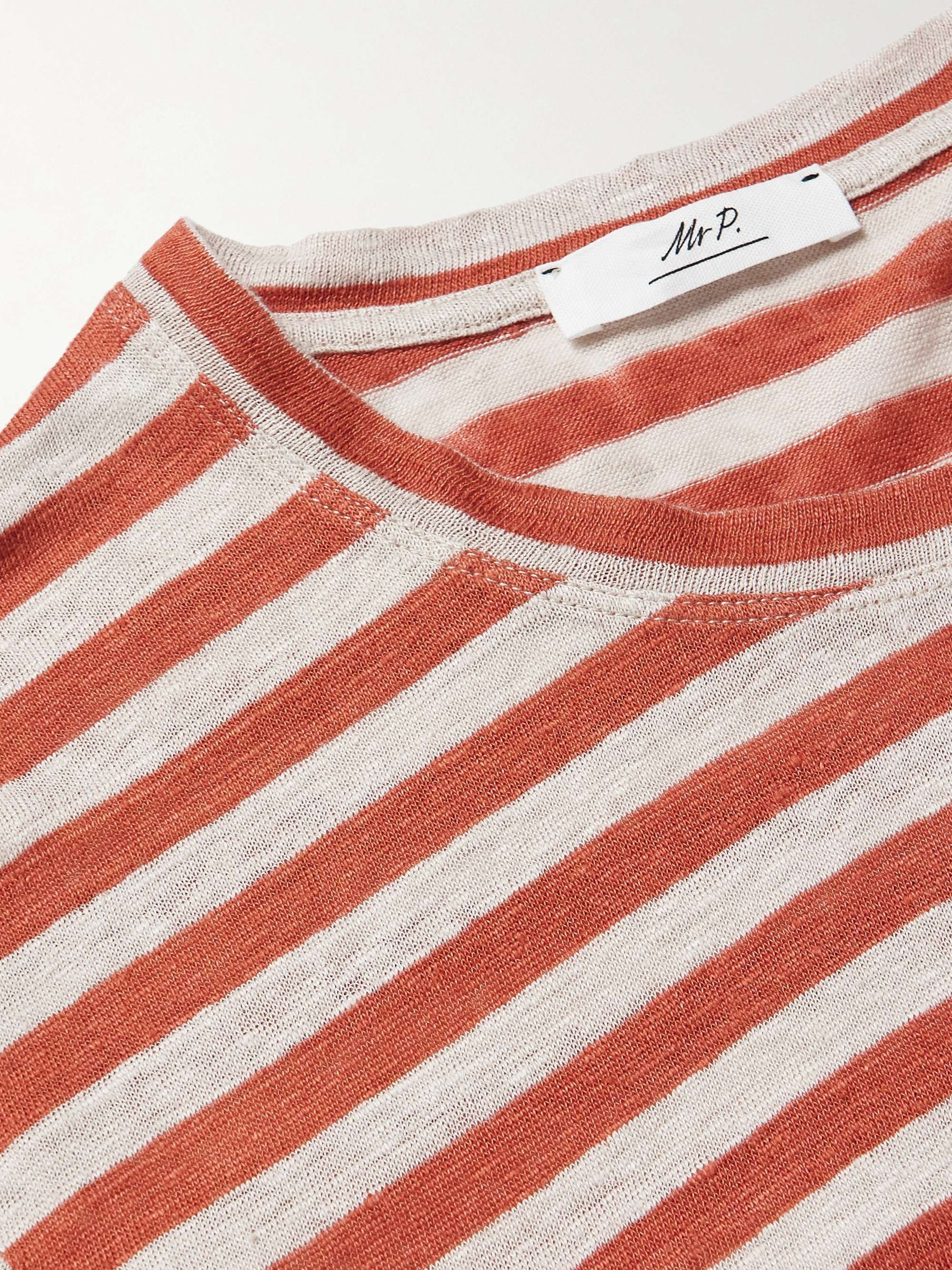 Striped Linen-Jersey T-Shirt view