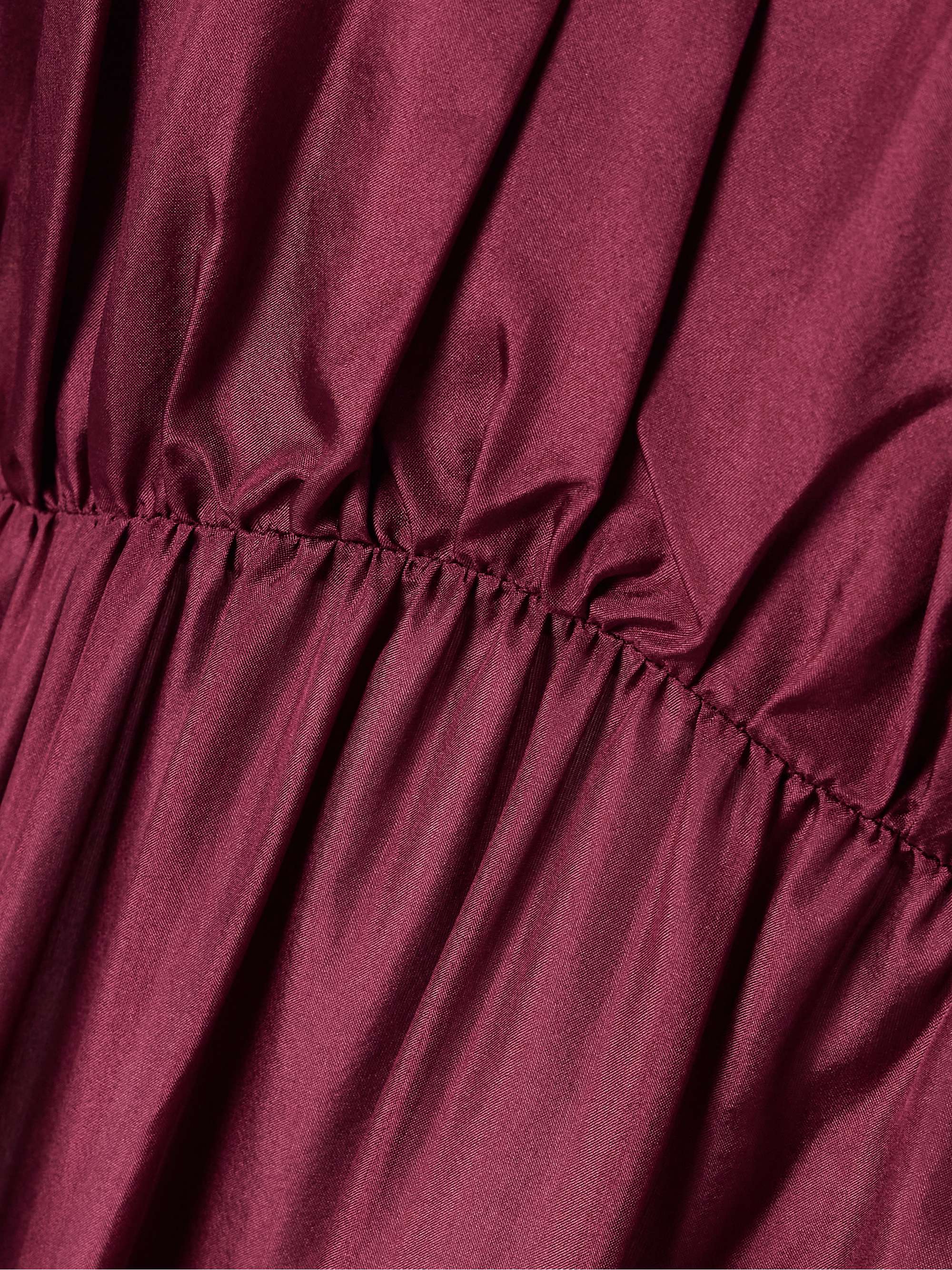 Tallow cold-shoulder pleated tiered silk-satin maxi dress view