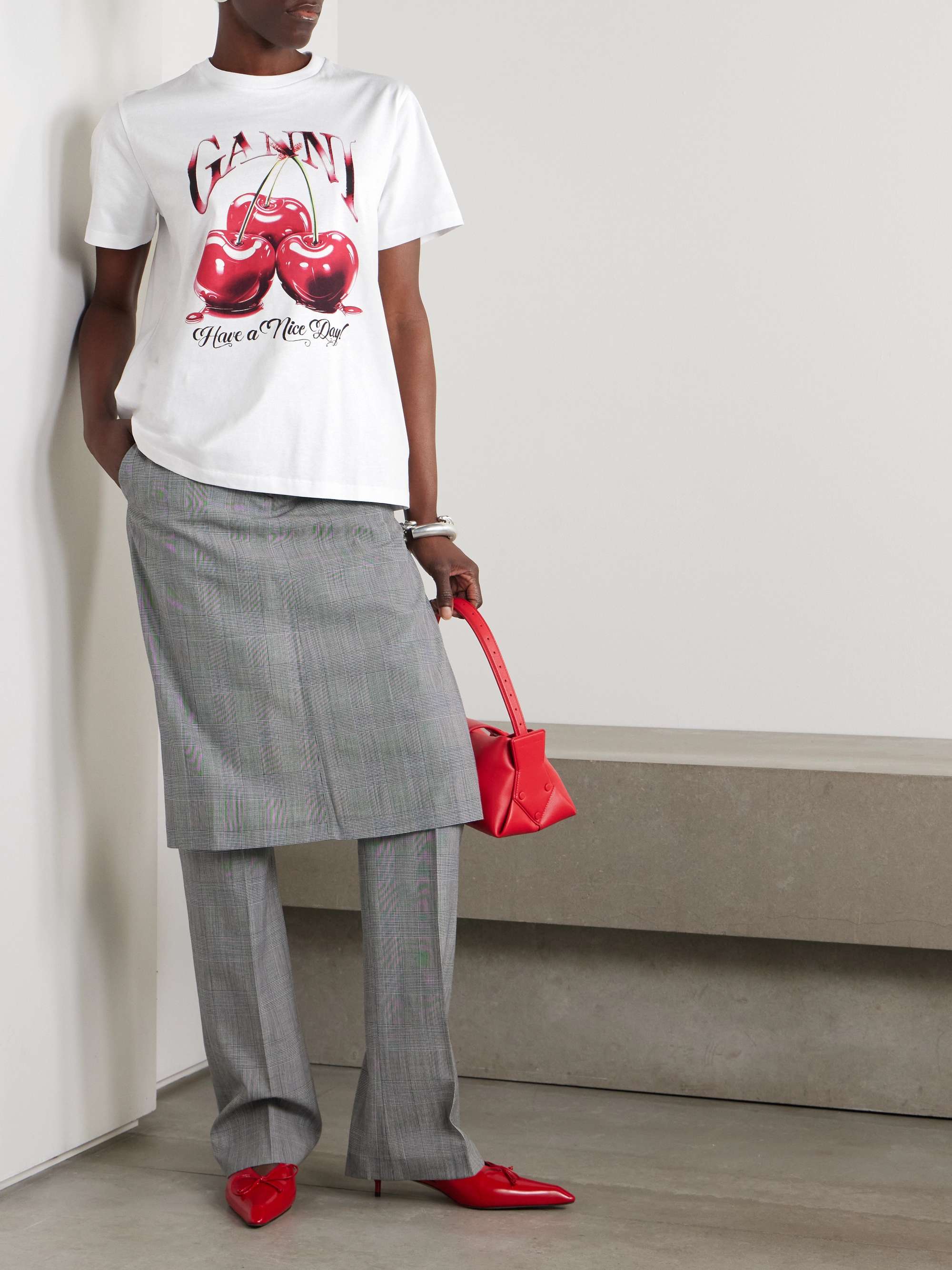 Printed organic cotton-jersey T-shirt view