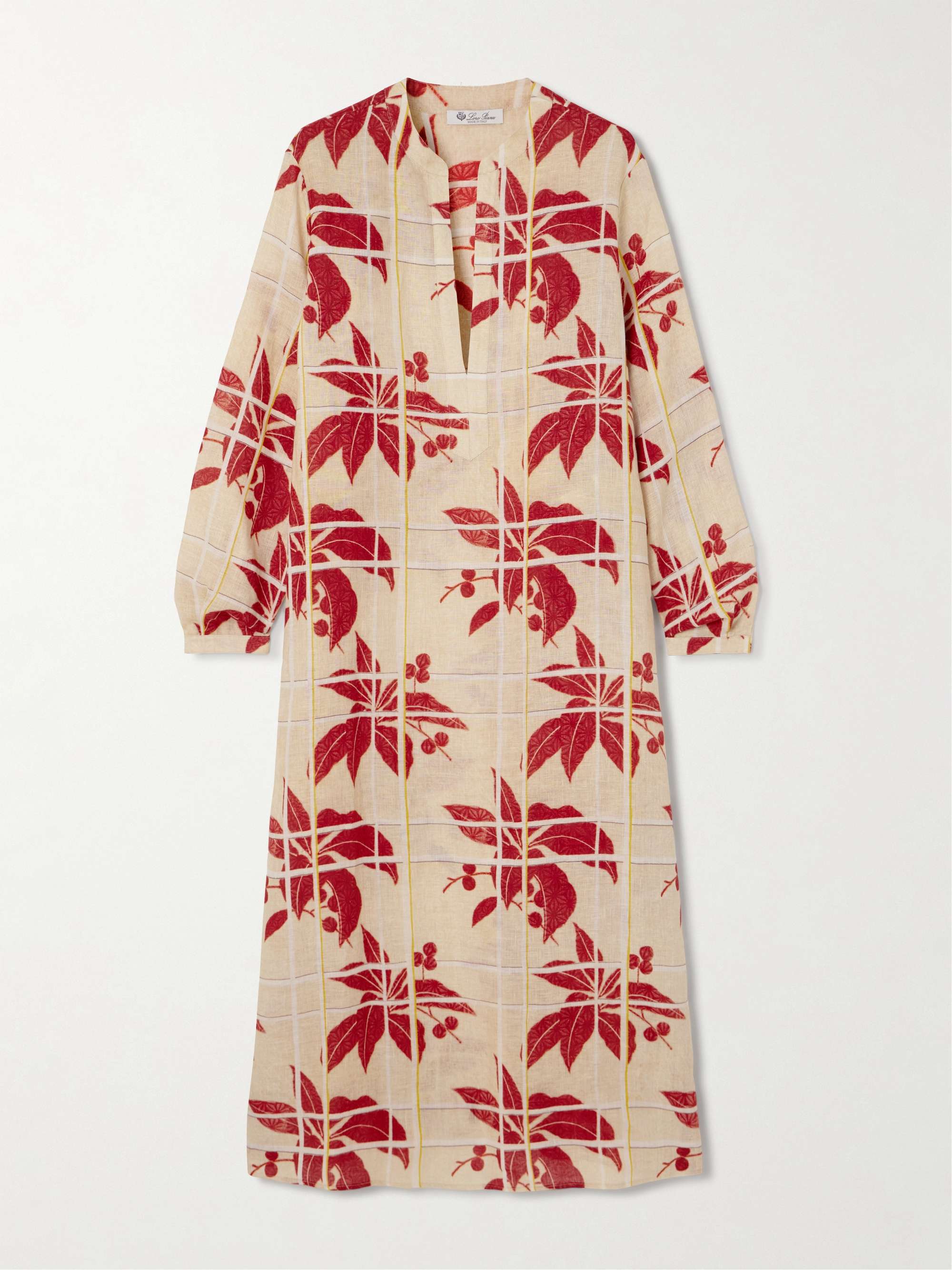 Floral-print linen kaftan view