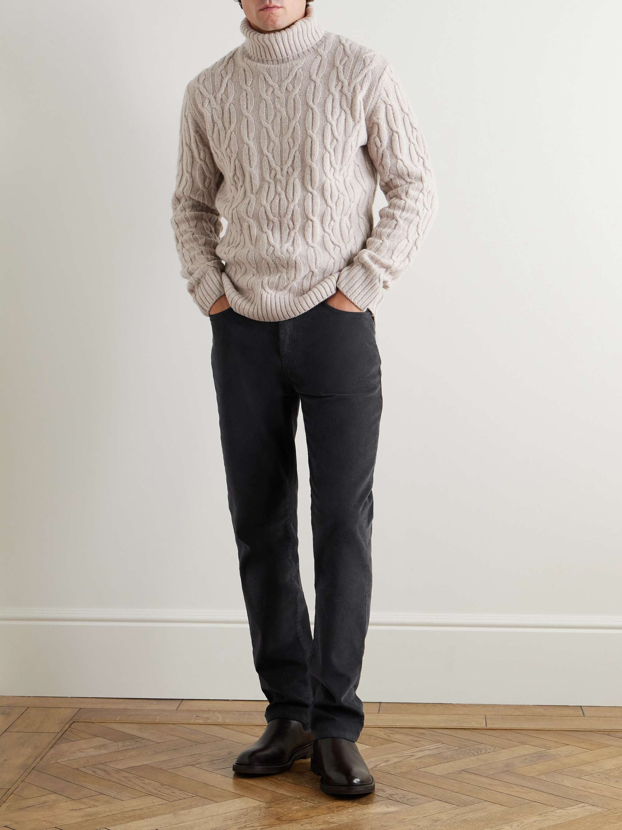 Tim Straight-Leg Cotton-Blend Corduroy Trousers view