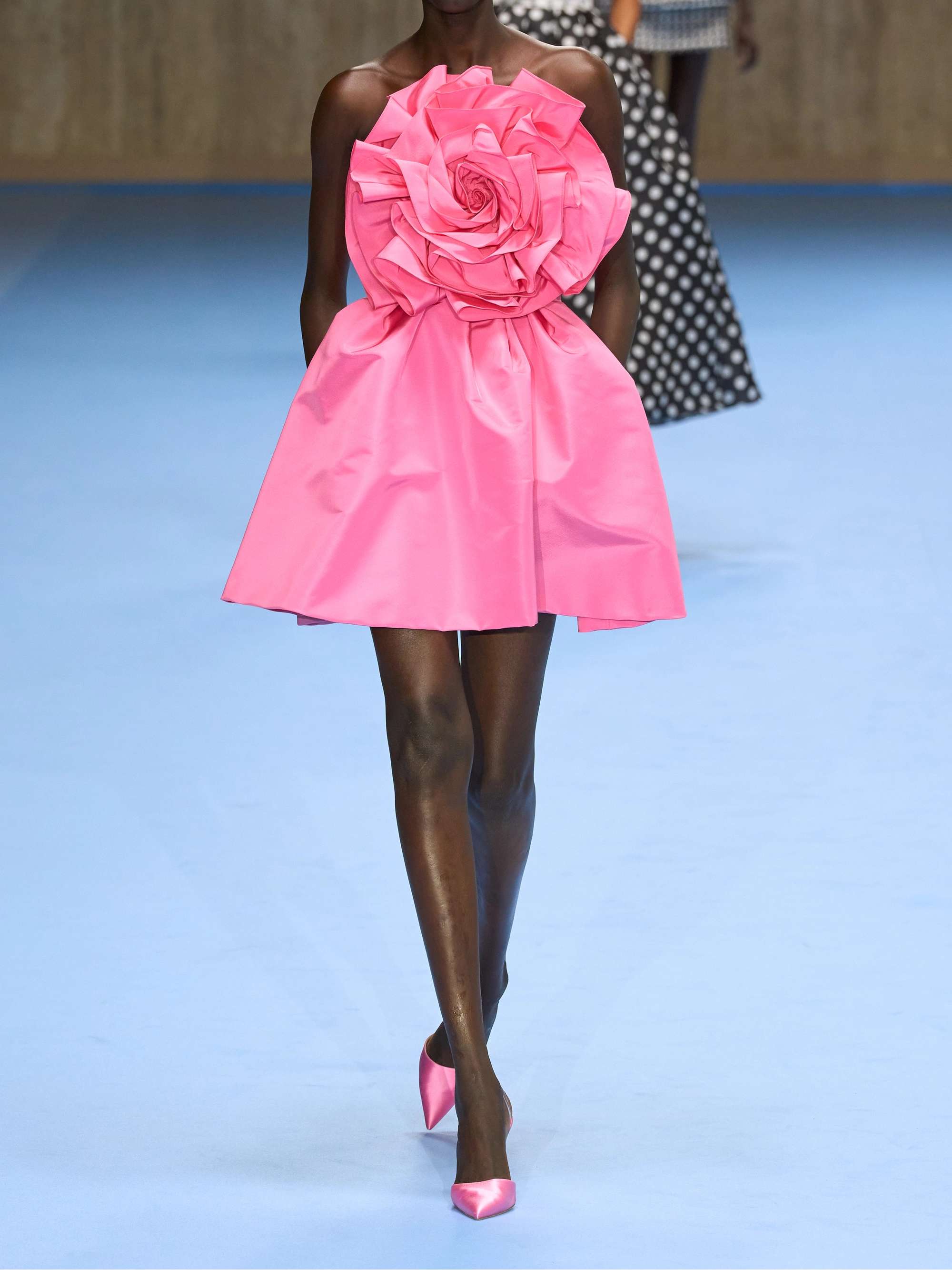 Strapless appliquéd silk-faille mini dress view