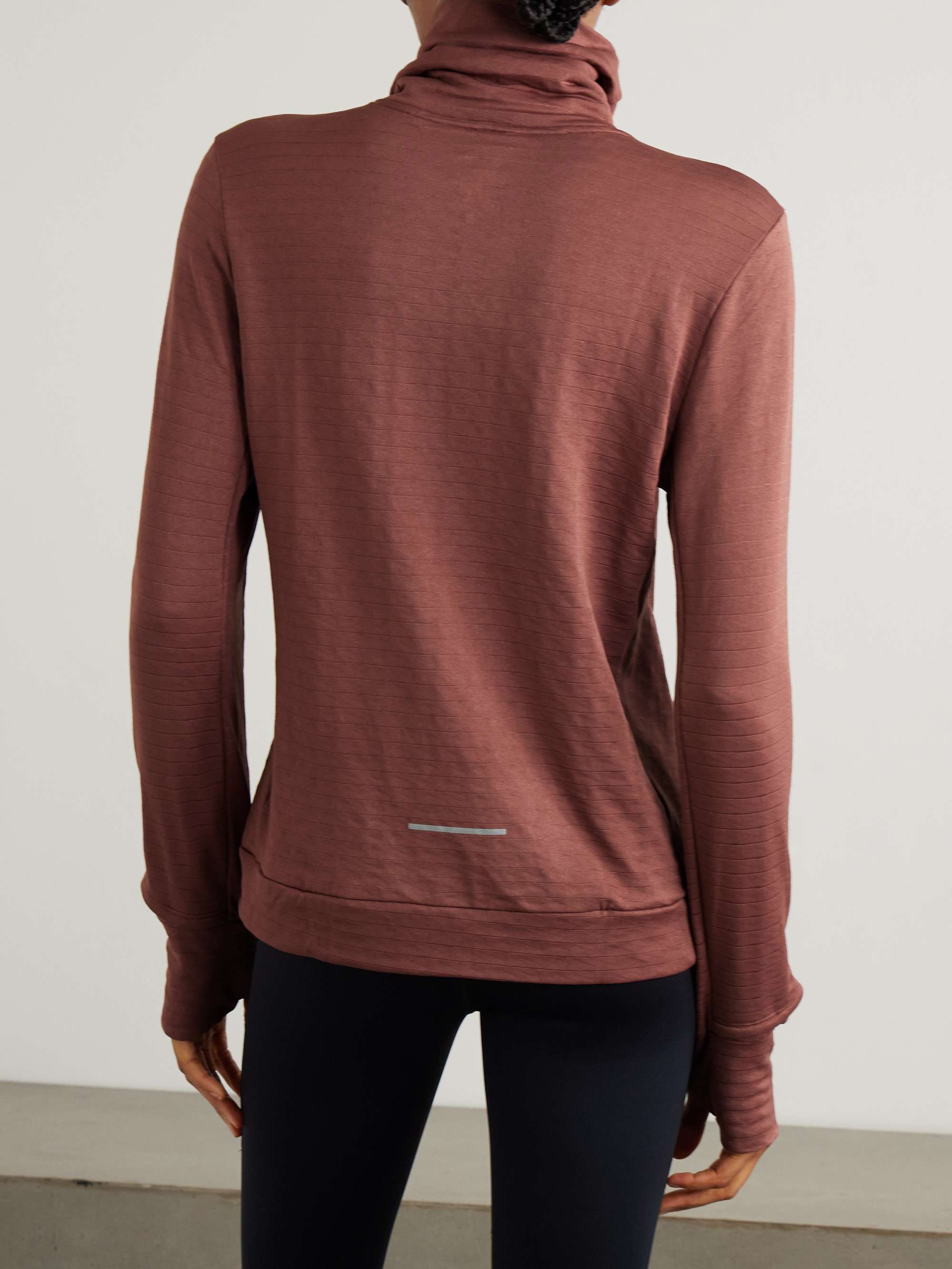 Stretch-jersey turtleneck top view
