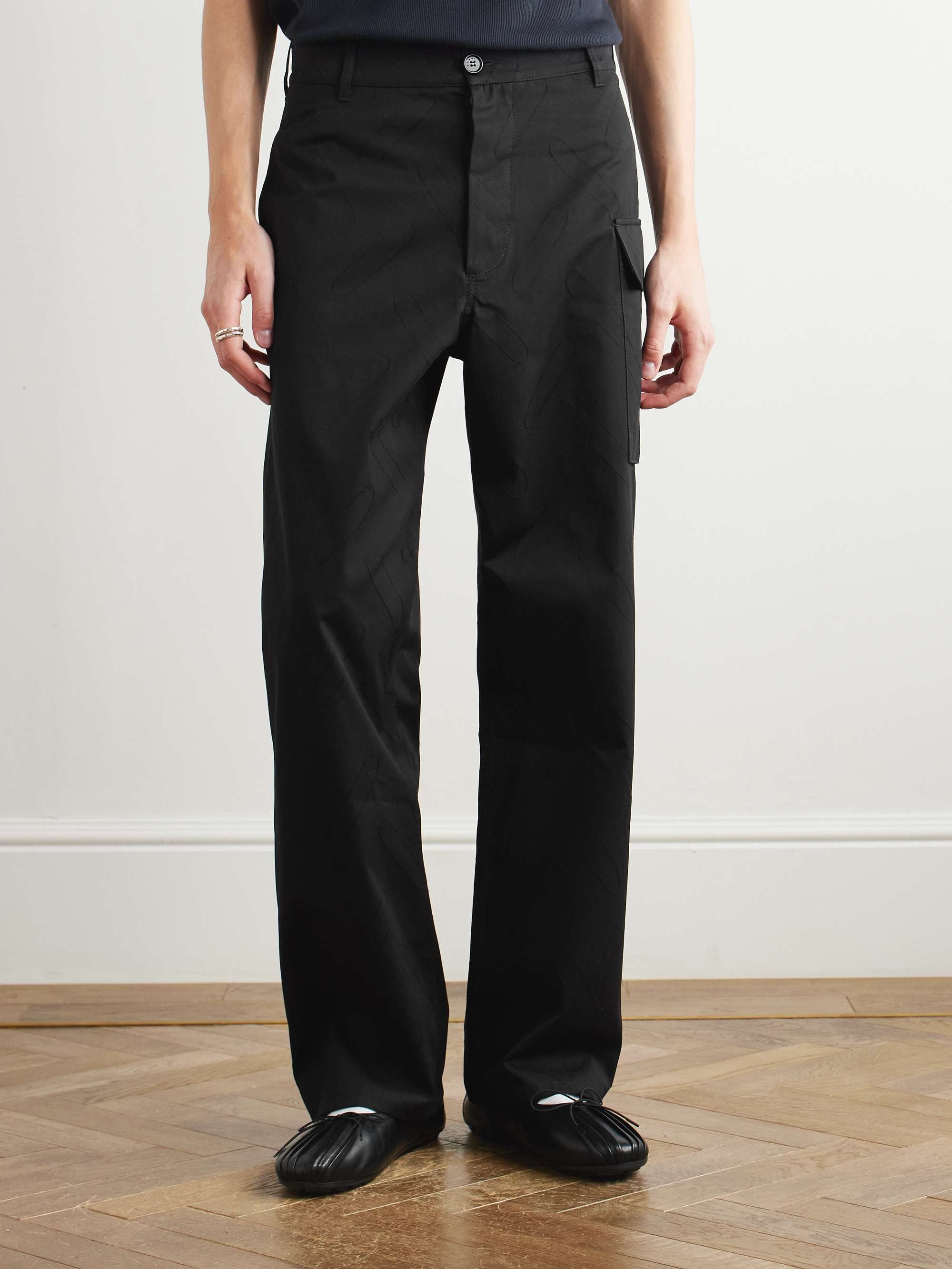 Confetti Straight-Leg Embroidered Cotton Cargo Trousers view