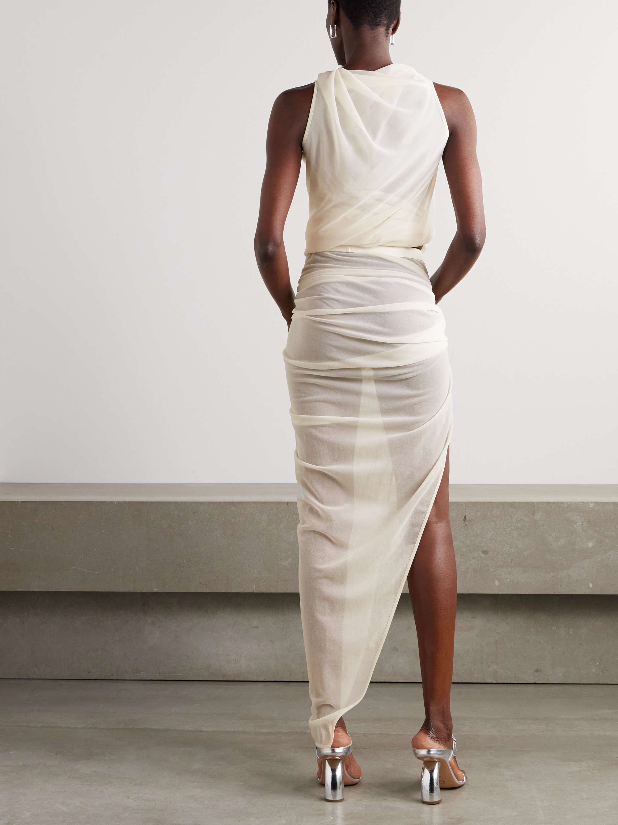 Twist Edfu asymmetric draped jersey maxi skirt view