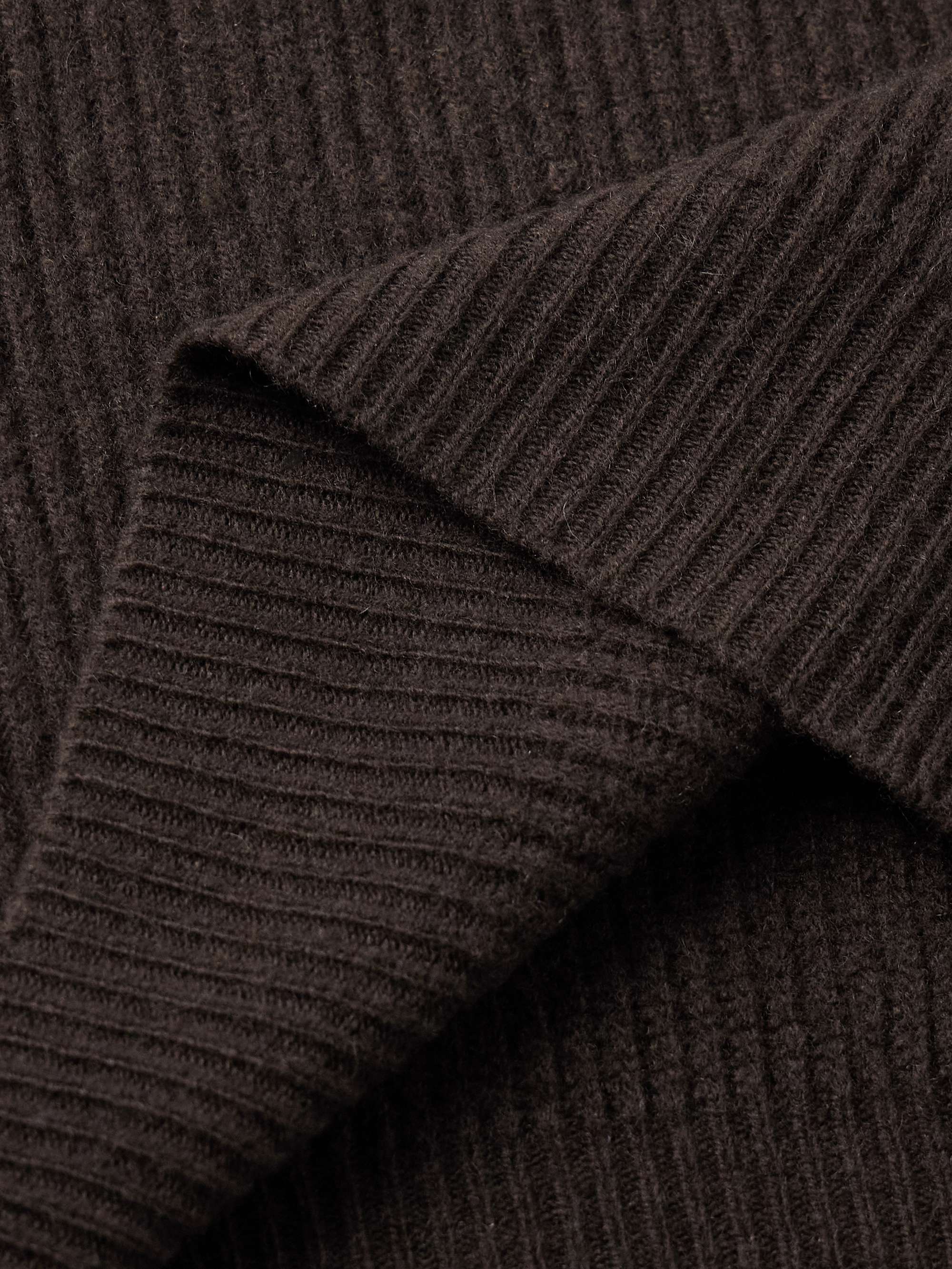 Slim-Fit Ribbed Merino Wool and Cashmere-Blend Rollneck Sweater view