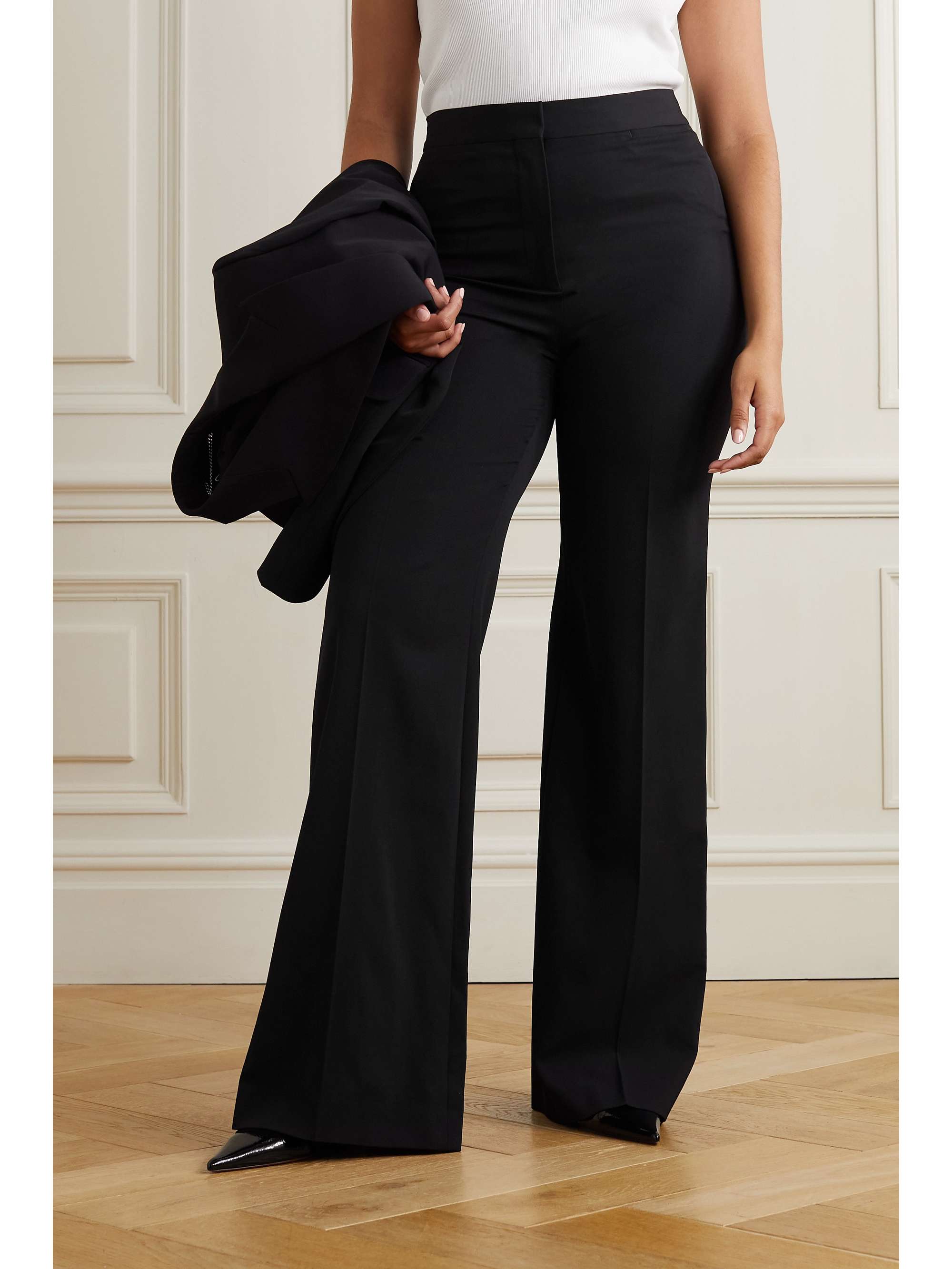 + NET SUSTAIN stretch-wool twill wide-leg flared pants view