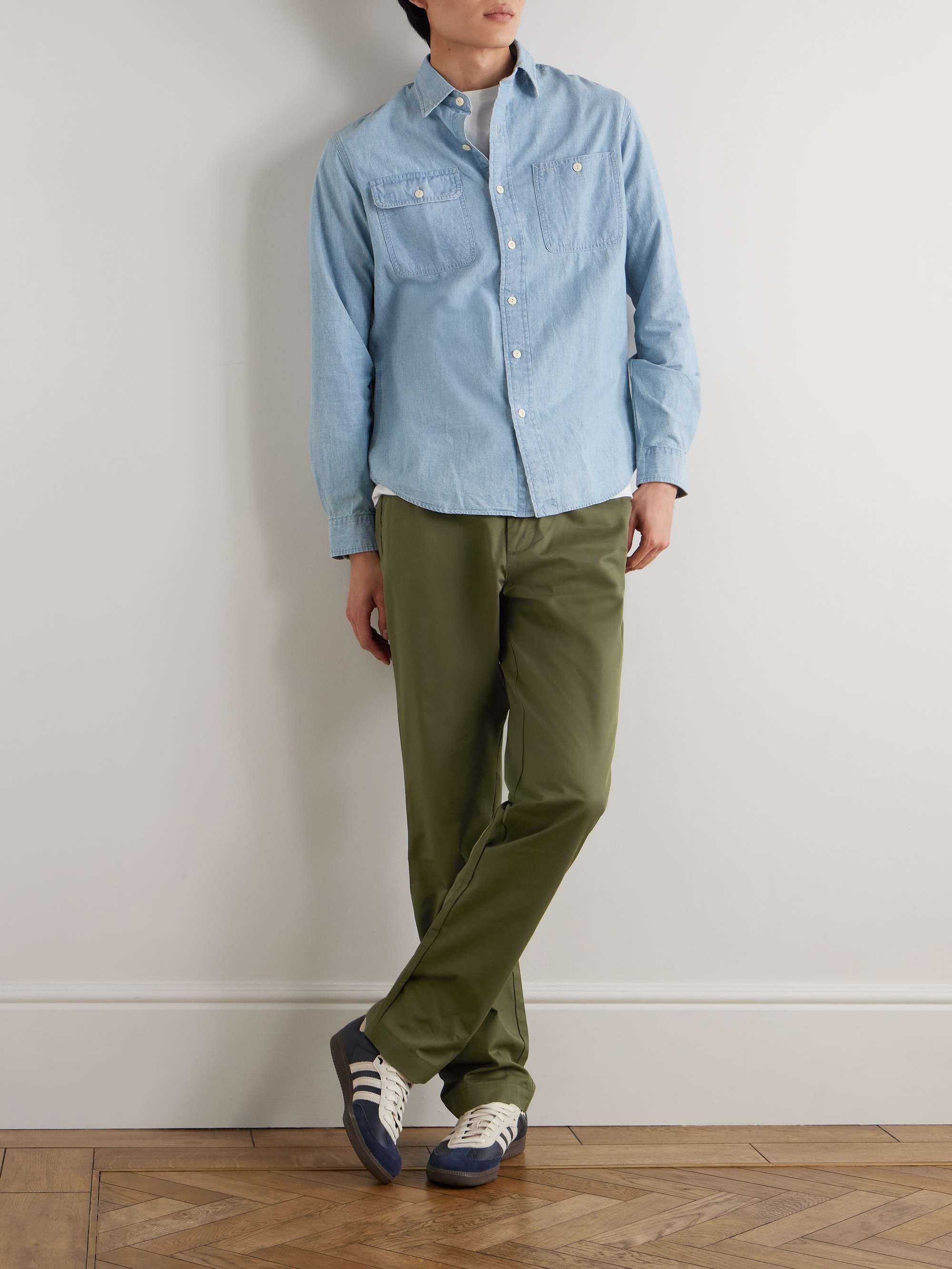 Ashdown Straight-Leg Cotton-Twill Drawstring Trousers view
