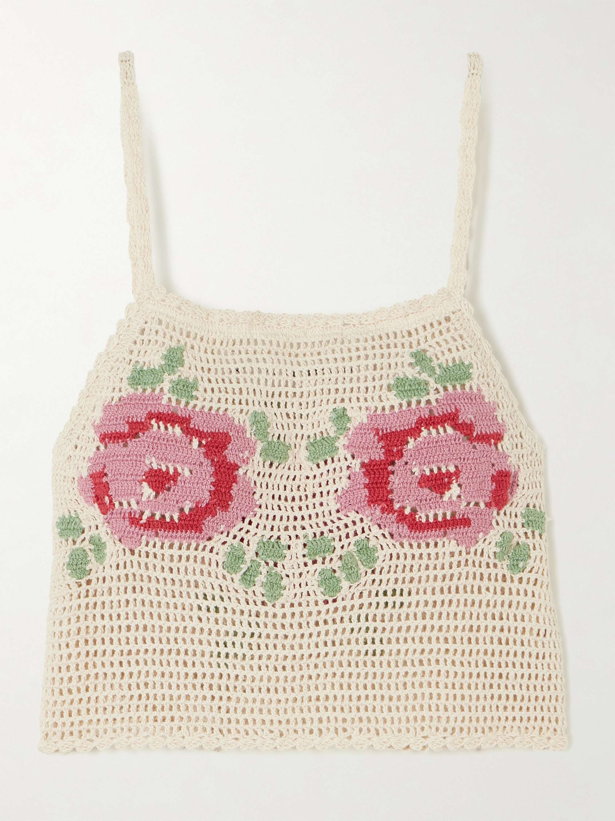 Elida crocheted cotton top view