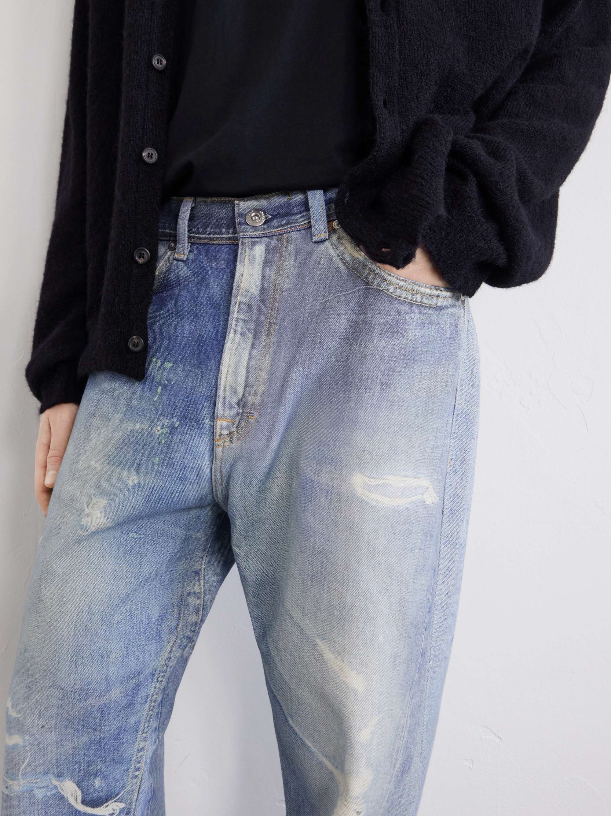 Third Cut Straight-Leg Printed Jeans view