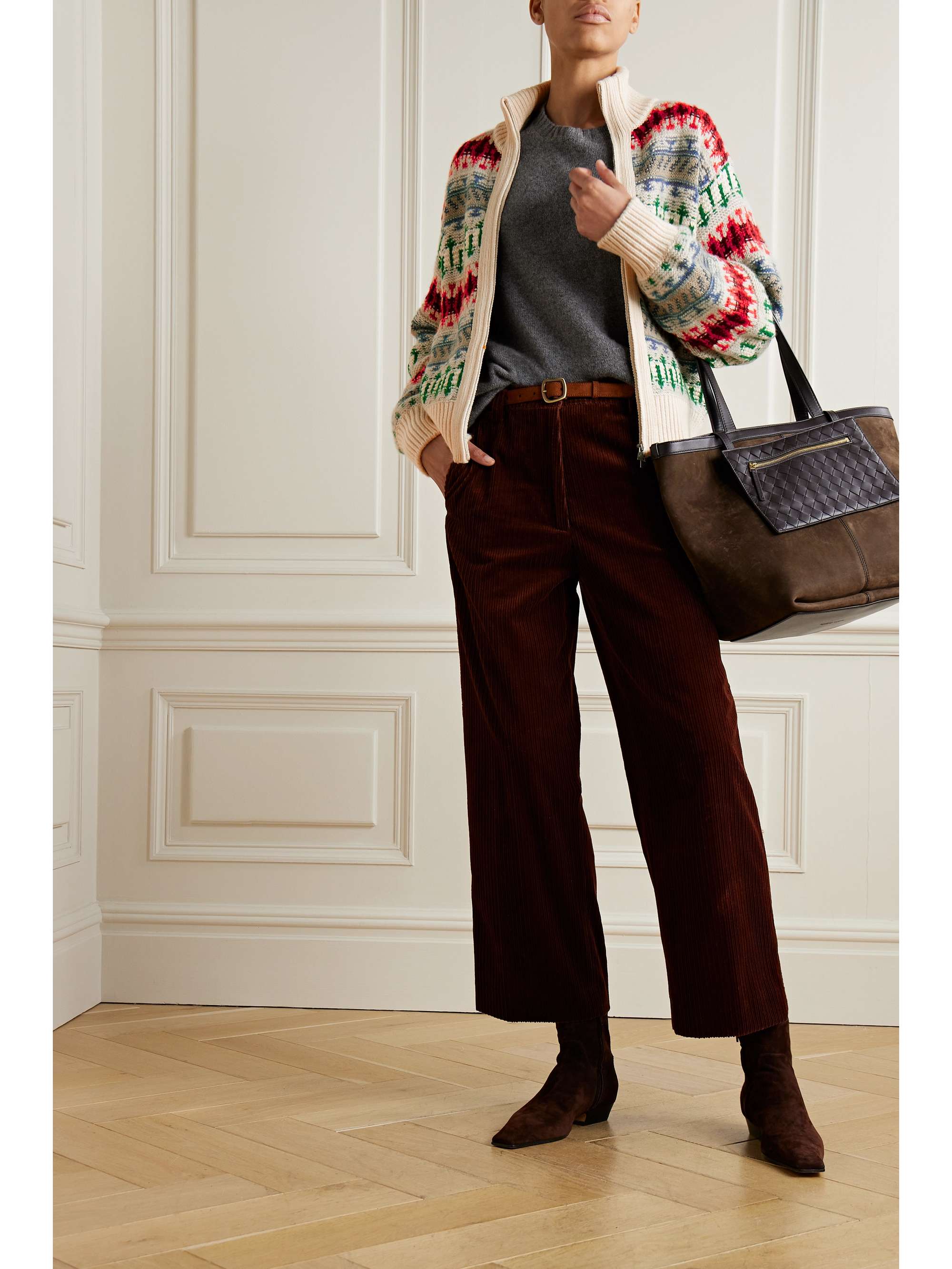 Holiday Noel jacquard-knit cashmere cardigan view