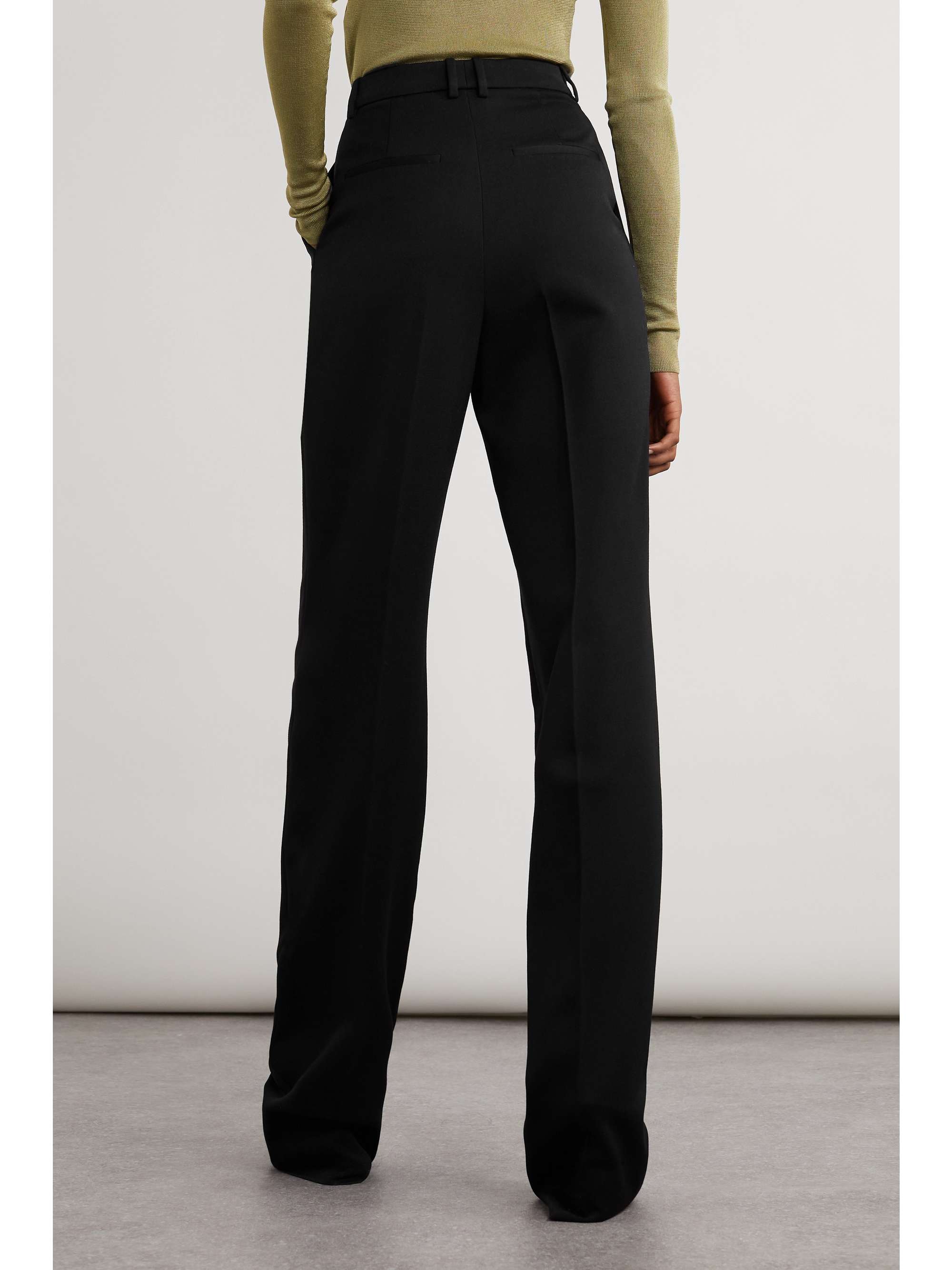 Pleated wool slim-leg pants view