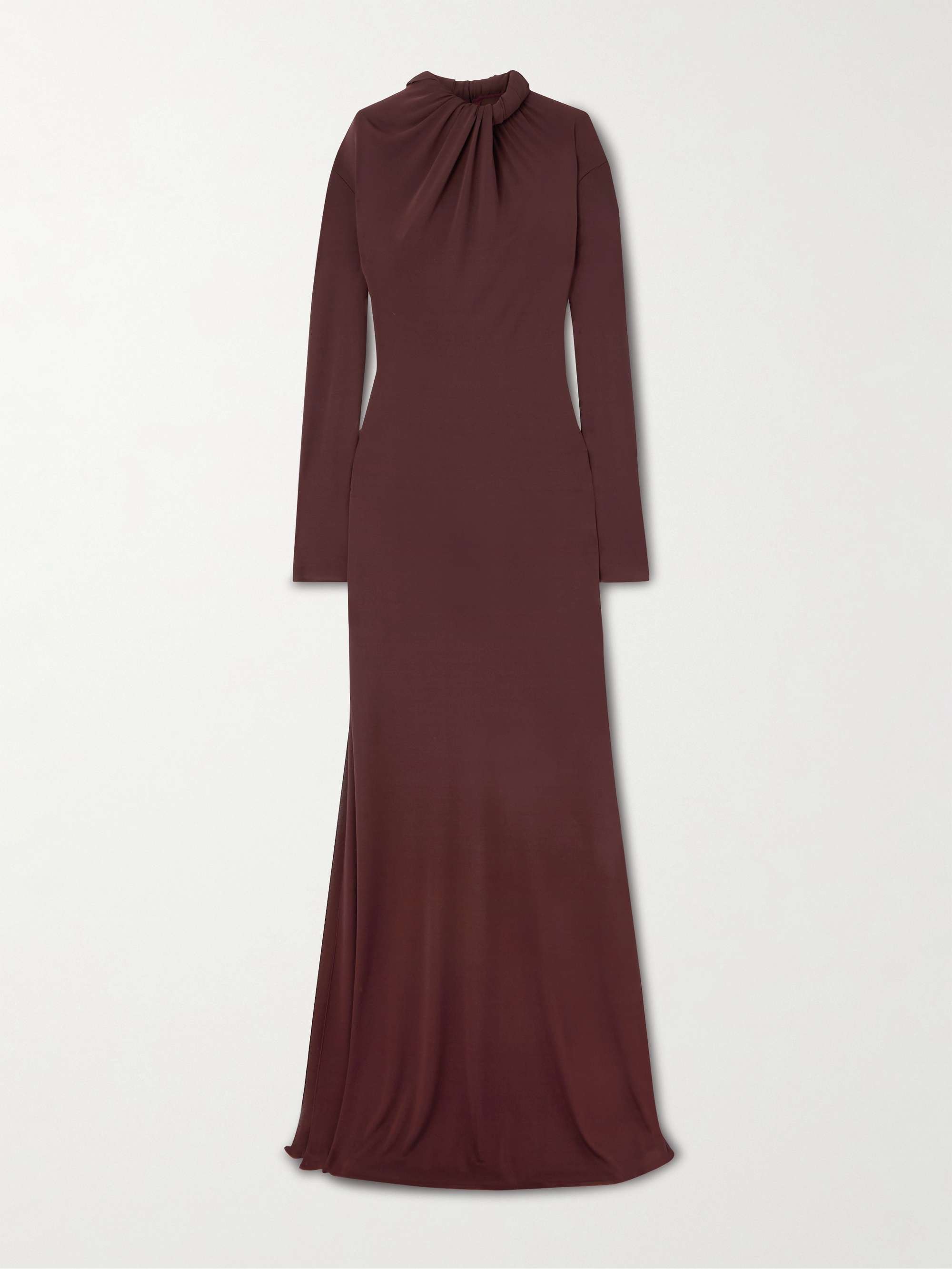 Gathered crepe maxi dress view