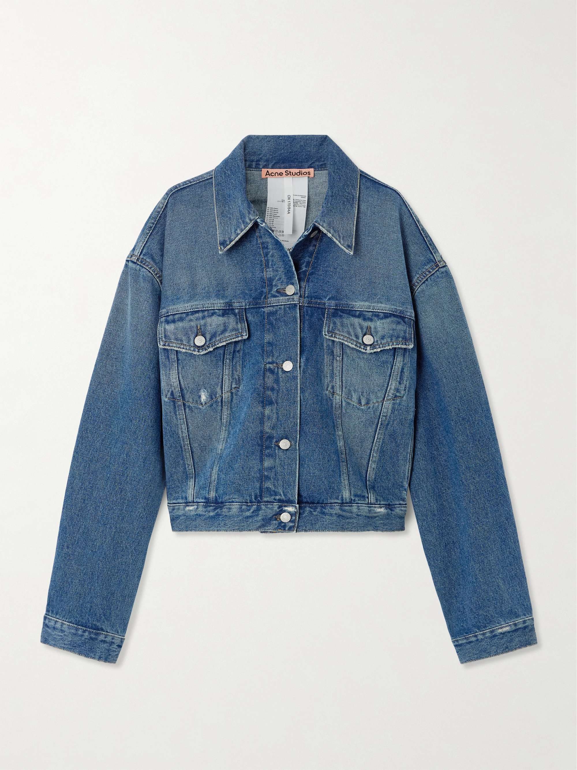 Distressed denim jacket view