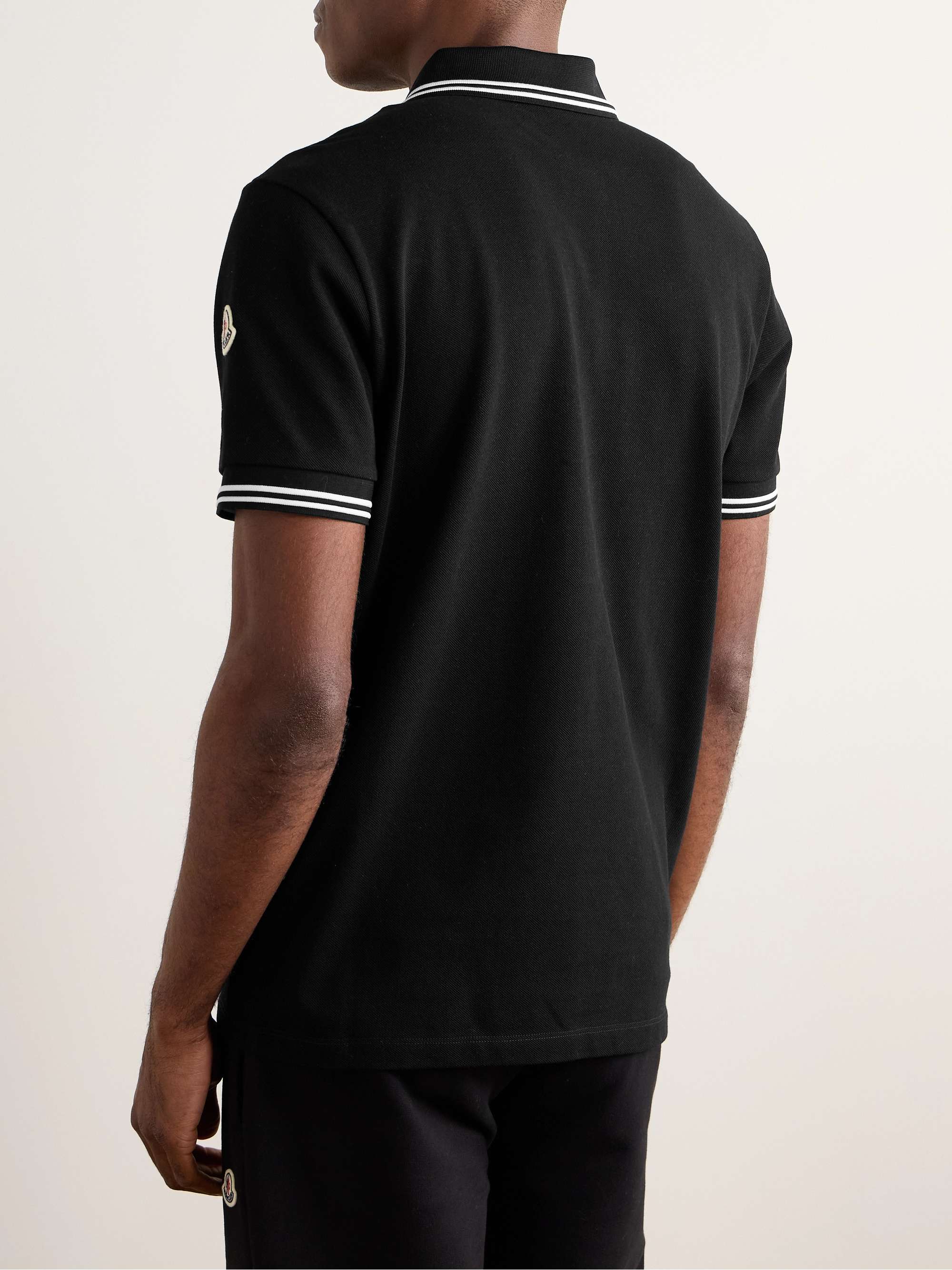Slim-Fit Logo-Appliquéd Cotton-Piqué Polo Shirt view