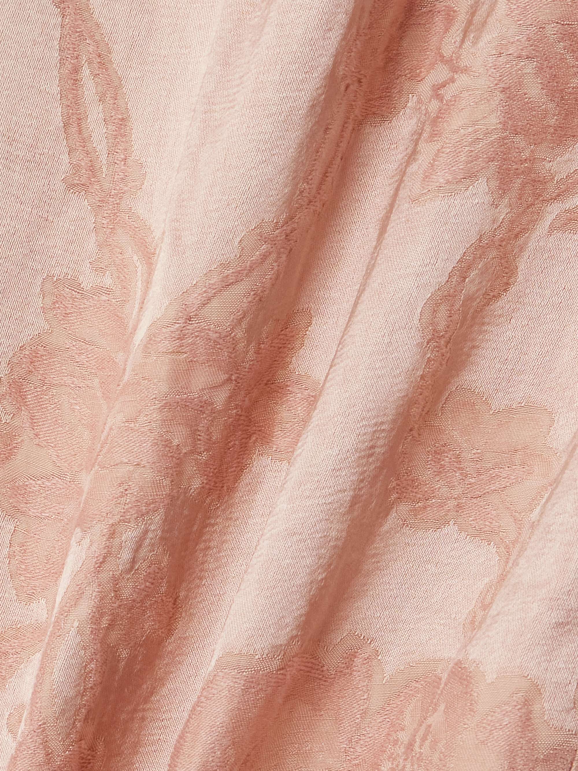 Belted pleated linen-blend jacquard skirt view