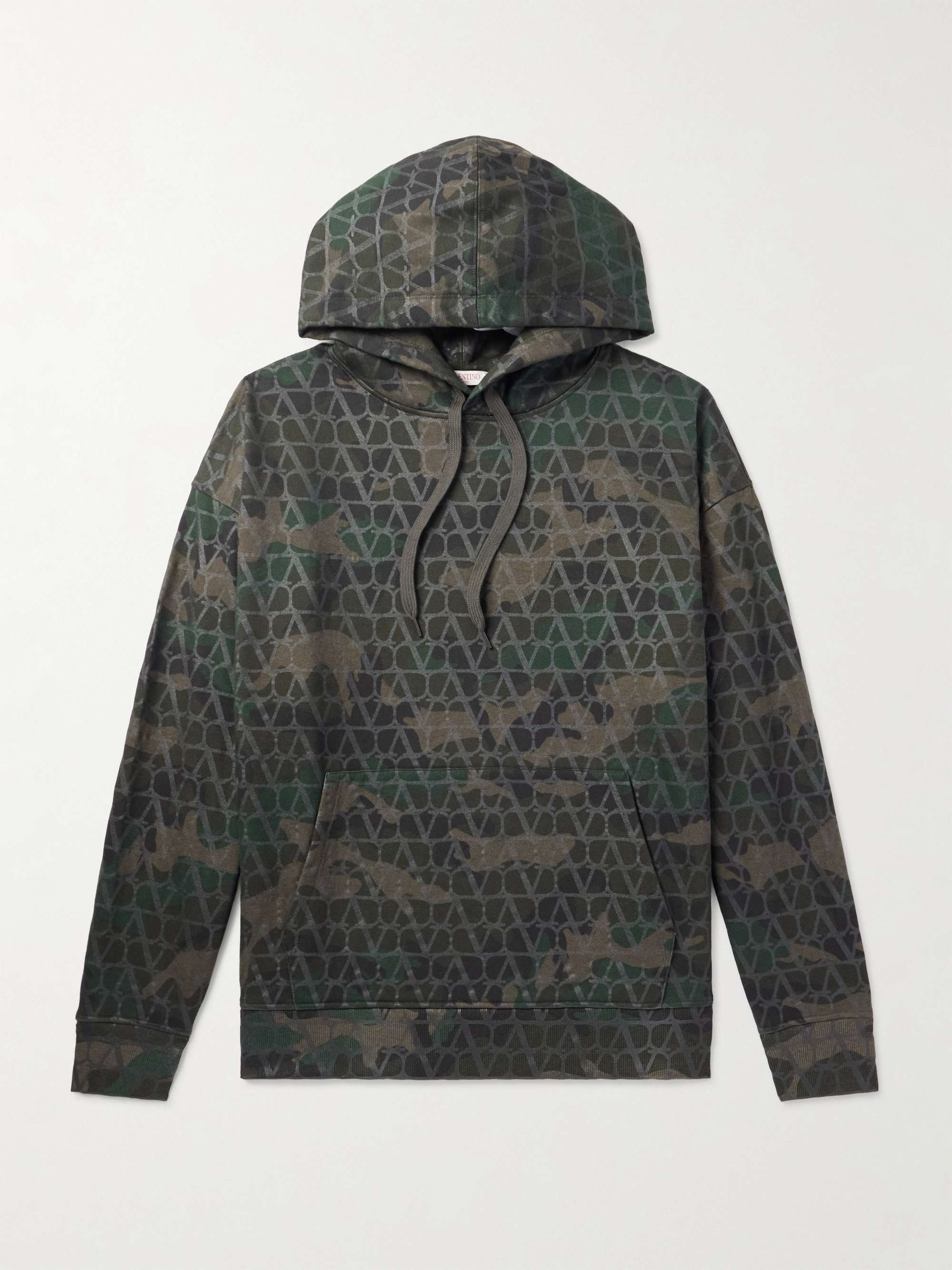 Camouflage-Print Cotton-Blend Jersey Hoodie view